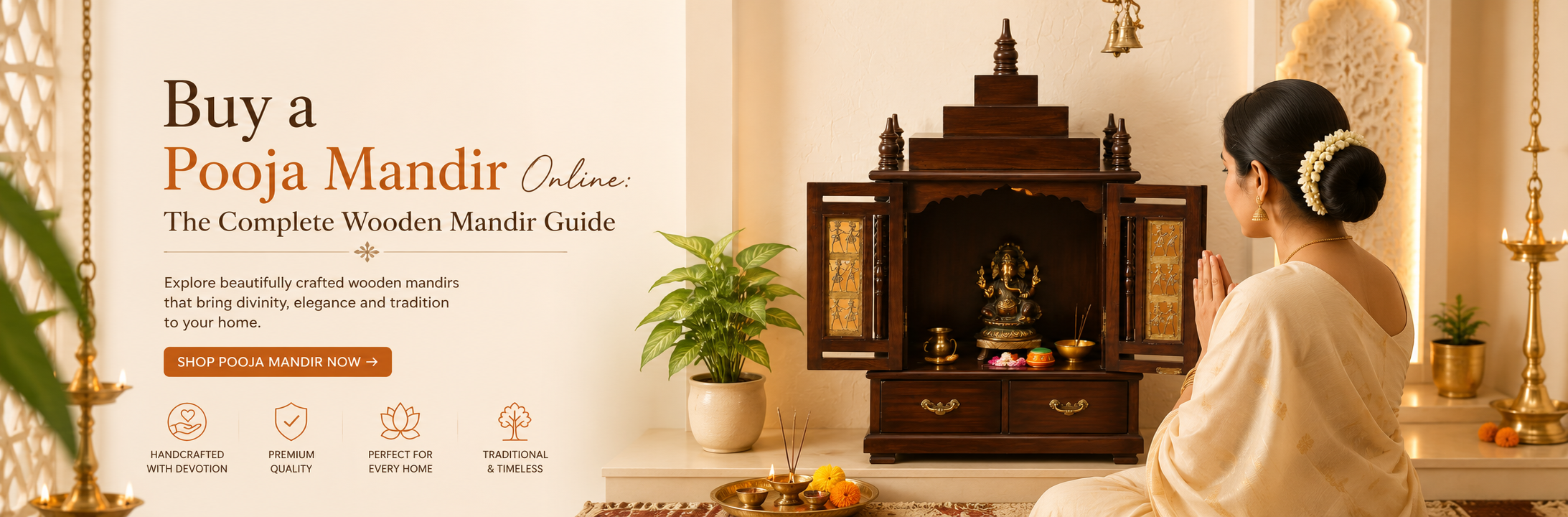Buy a Pooja Mandir Online: The Complete Wooden Mandir Guide