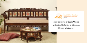 How to Style a Teak Wood 3-Seater Sofa for a Modern Home Makeover
