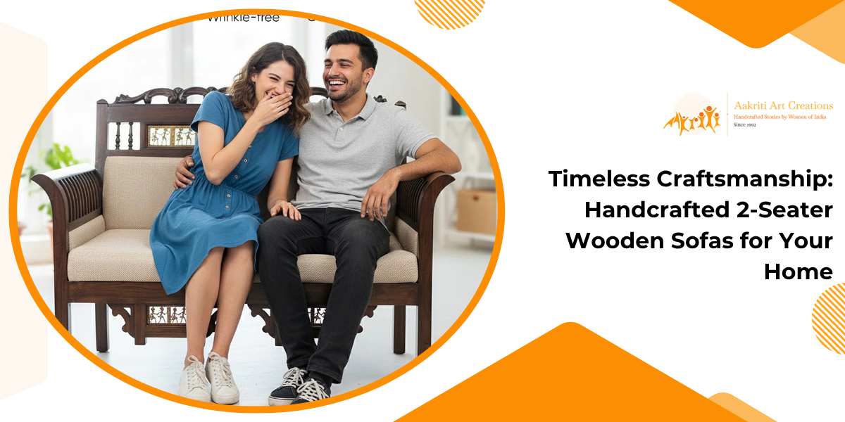Timeless Craftsmanship: Handcrafted 2-Seater Wooden Sofas for Your Home