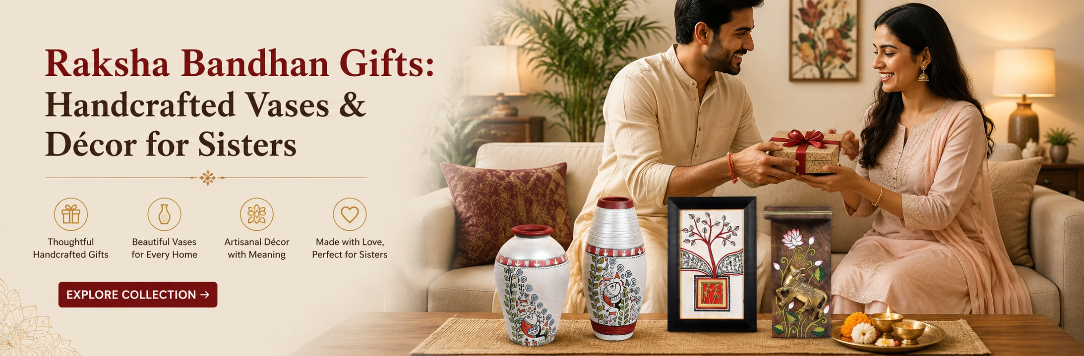 Raksha Bandhan Gifts: Handcrafted Vases & Décor for Sisters