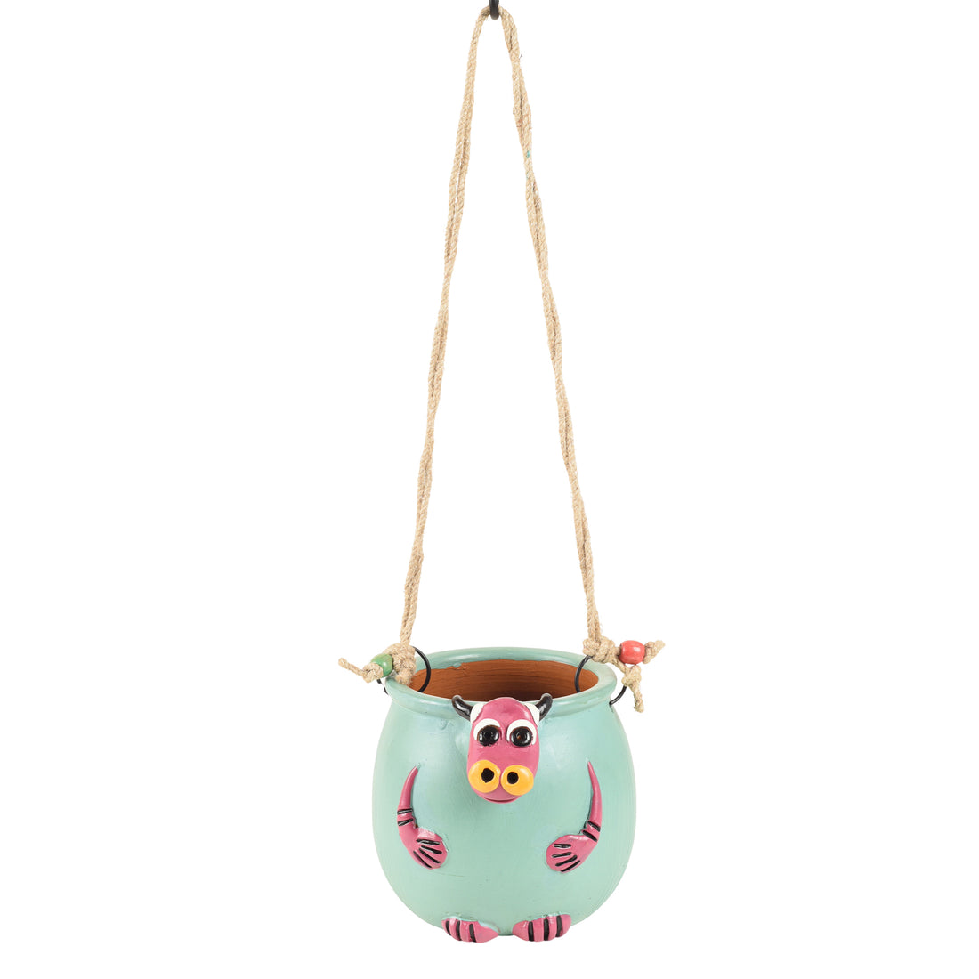 Blue Bull Hanging Planter in Terracotta (5x6x17)