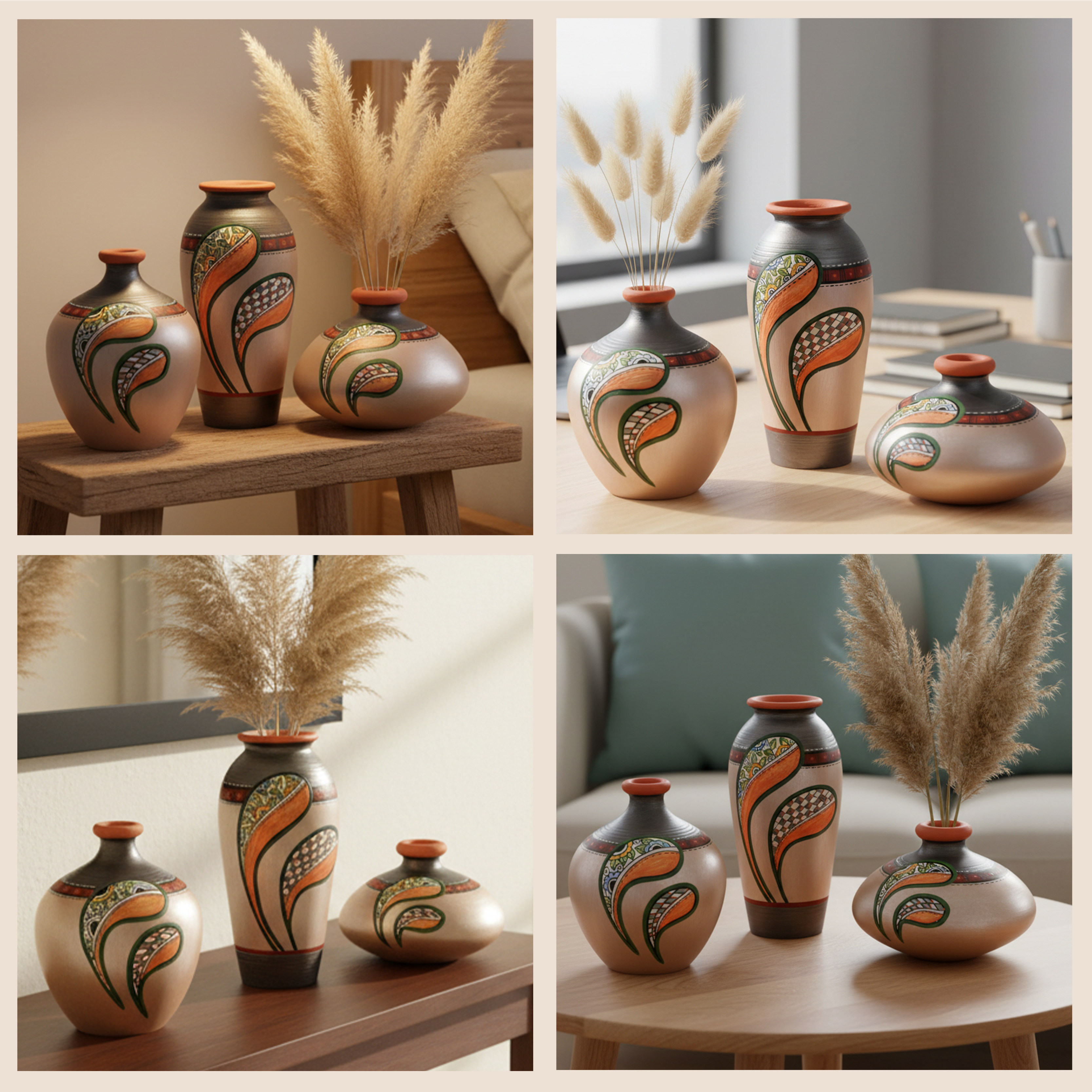 Silver Bloom Vase Set of 3 (6x3/3x4.5/4.6x3.6 Dia)