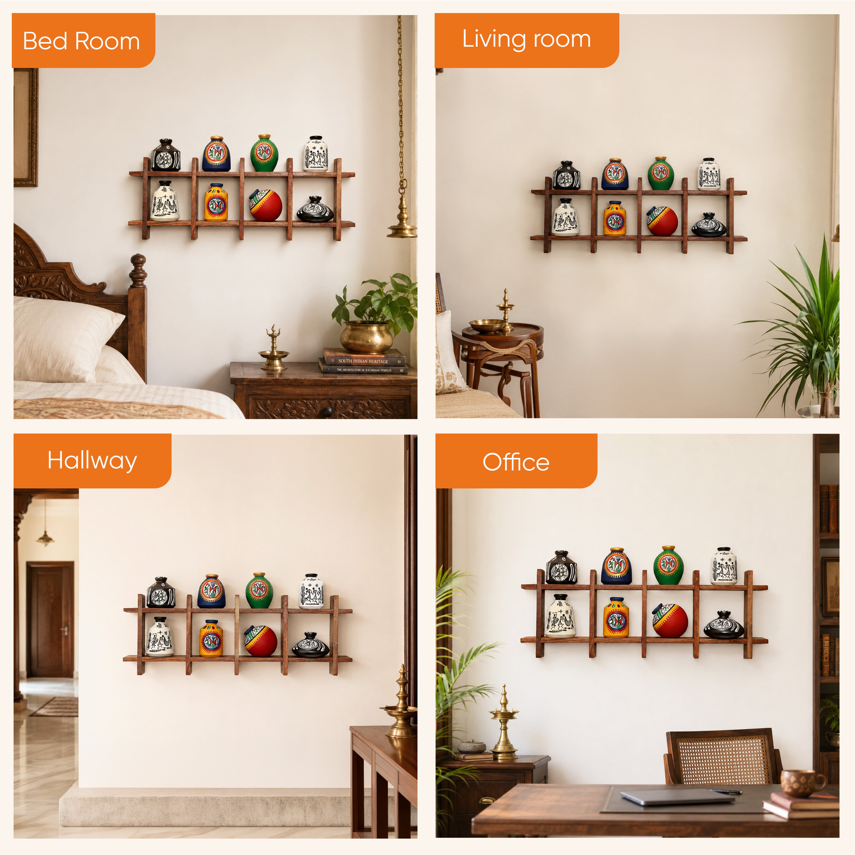 Wall Decor Ladder with 8 pots