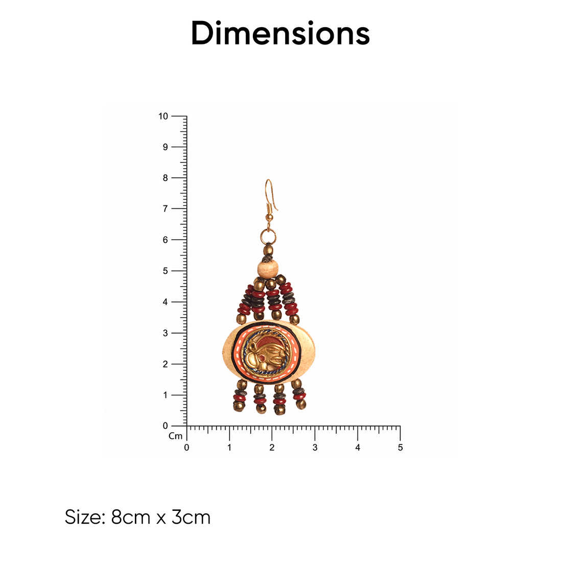 The Empress Handcrafted Tribal Dhokra Earrings ini Maroon