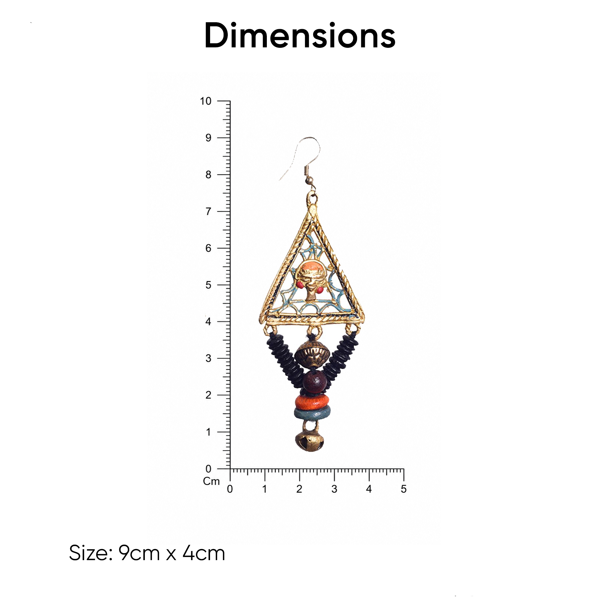 Geometric Elegance: Triangular Brass Earrings