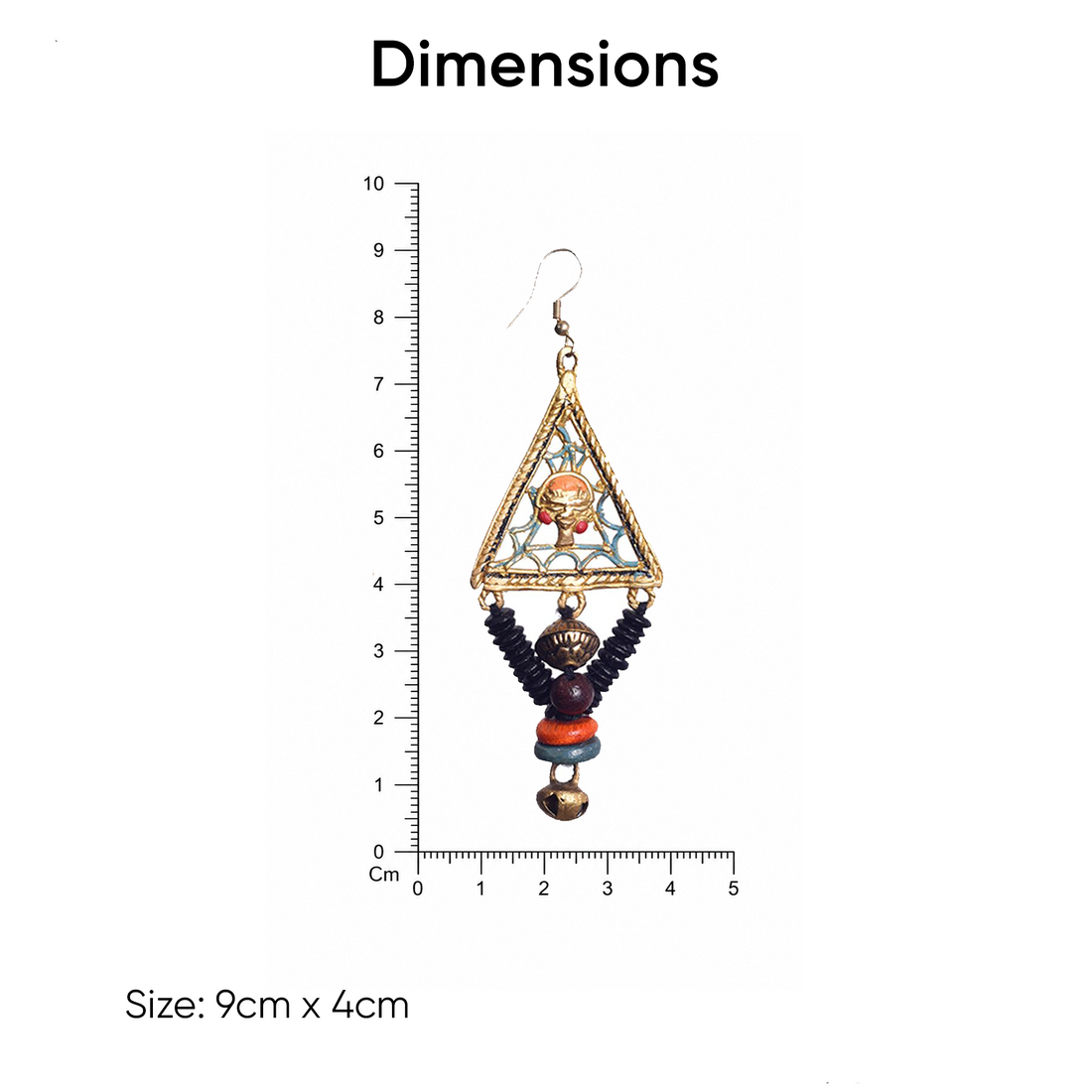 Geometric Elegance: Triangular Brass Earrings