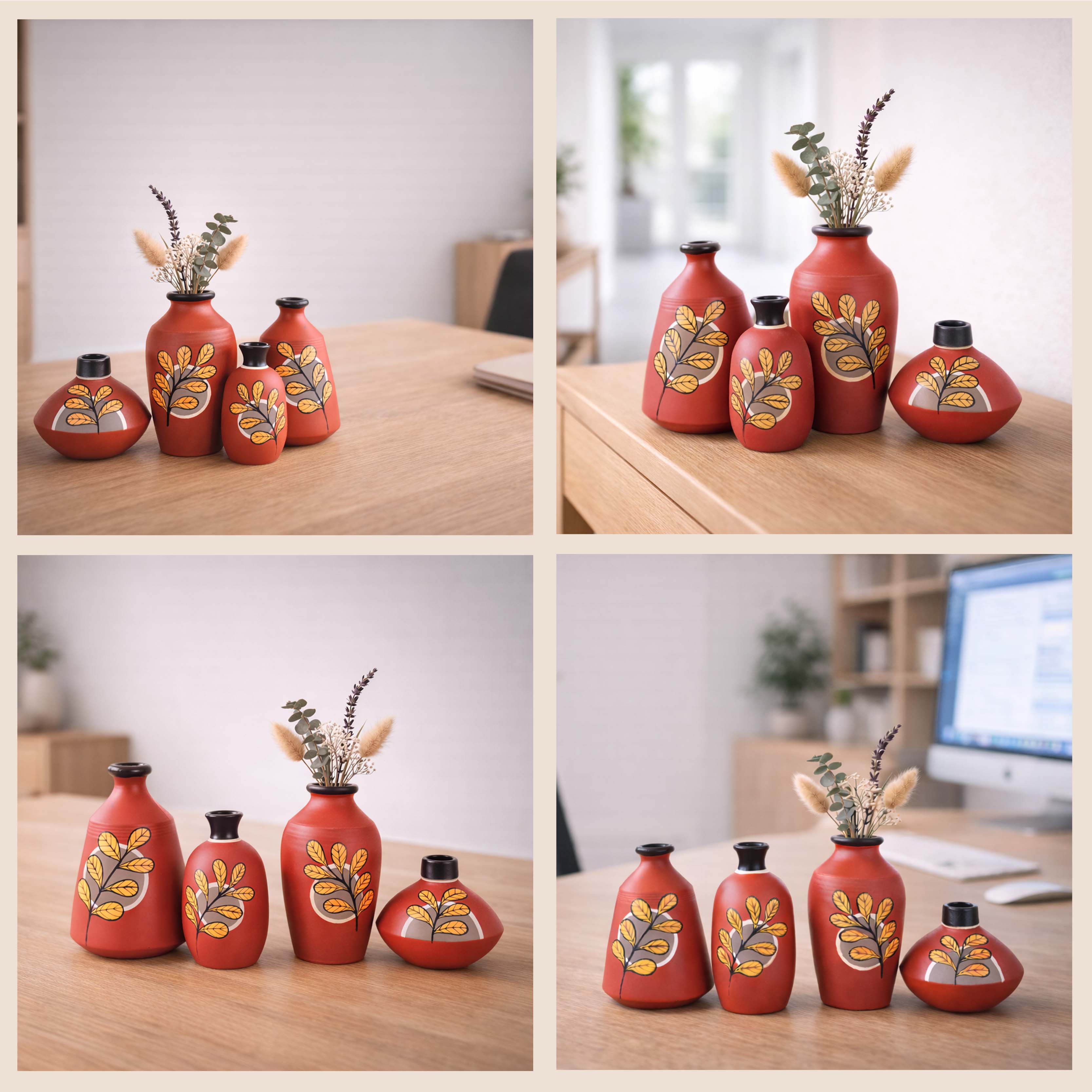 Scarlet Garden Terracotta Vase S04 (4x4x5)