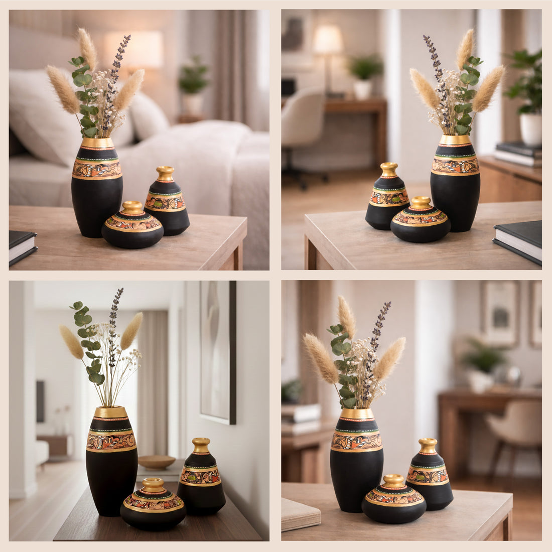 Midnight Terracotta vases (Set of 3)  6/5/3