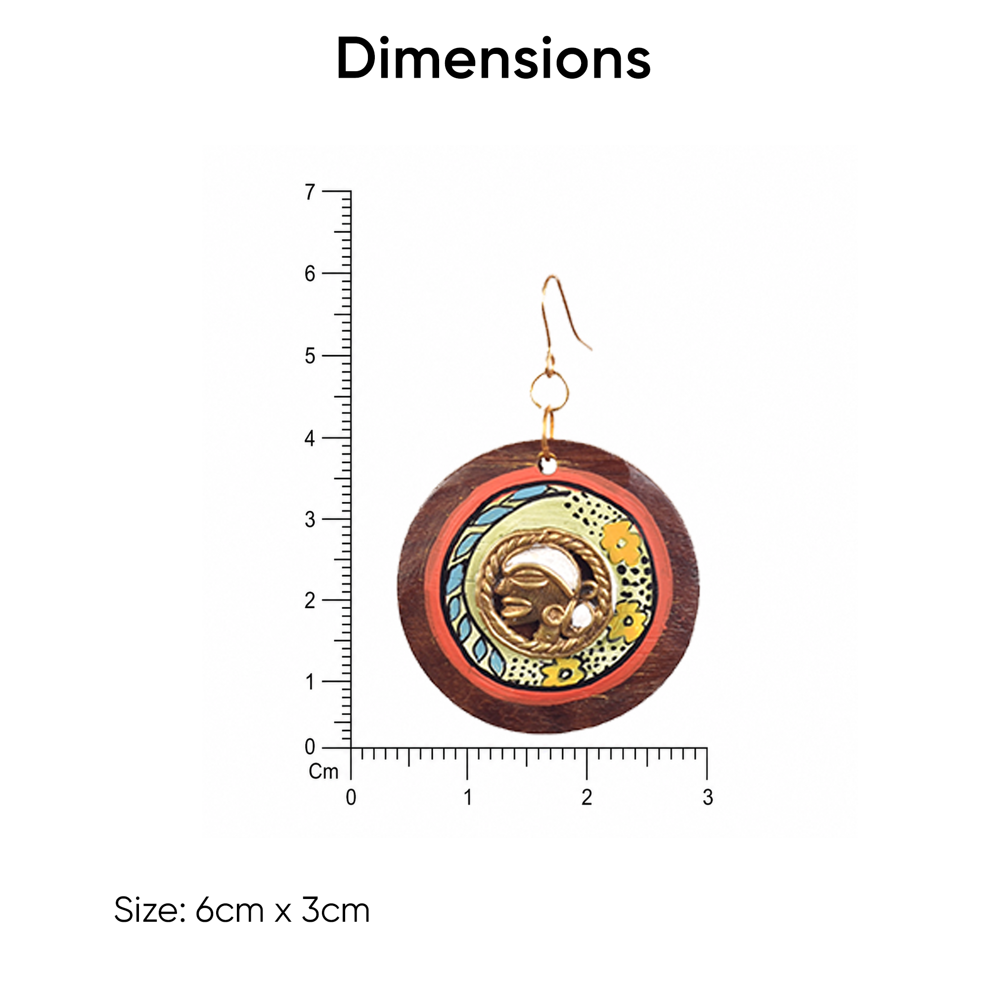 Princess-IV' Handcrafted Tribal Wooden Earrings