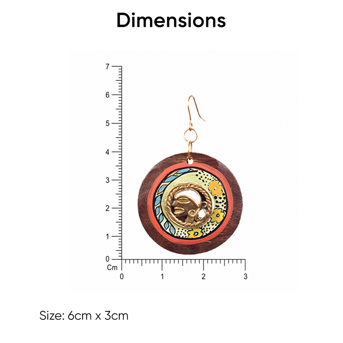 Princess-IV' Handcrafted Tribal Wooden Earrings