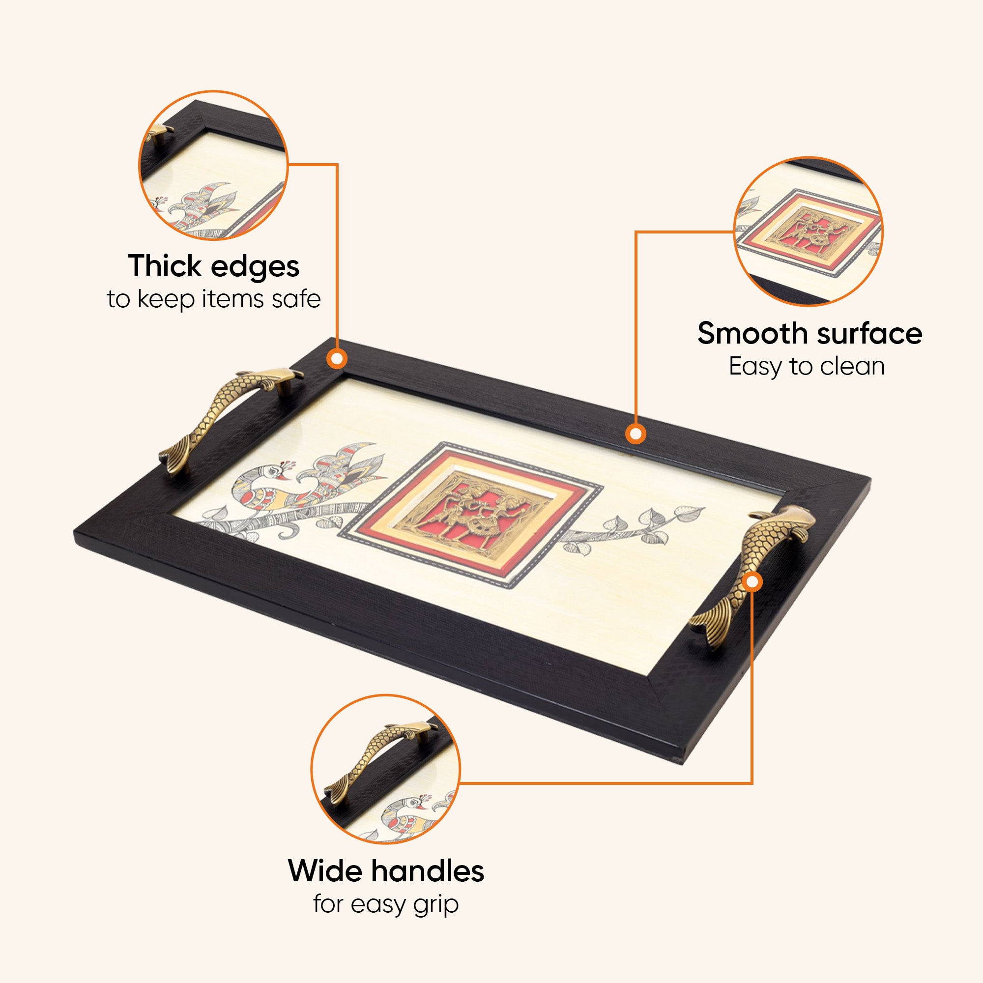 Cultural Fusion Hand-Painted Tray