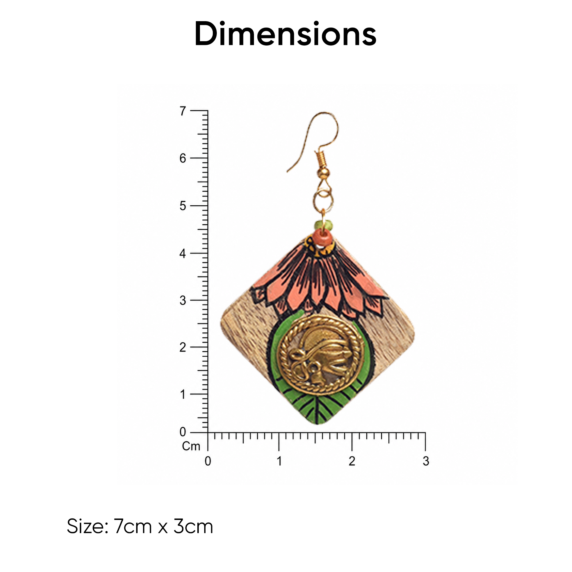 Butterfly-V' Handcrafted Tribal Wooden Earrings