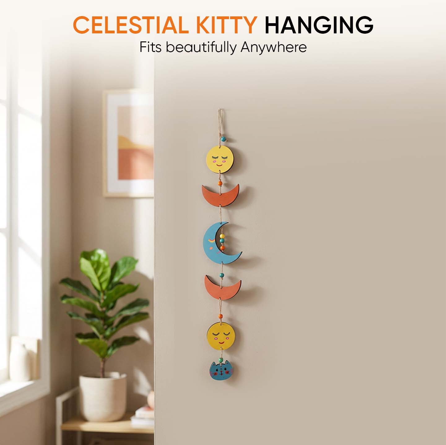 Celestial Kitty Wind Chime (29x4.5)