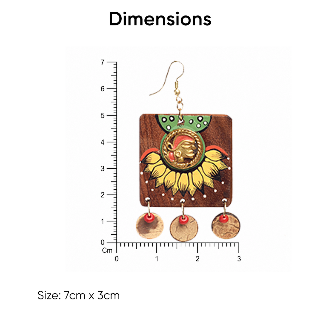 Butterfly-X' Handcrafted Tribal Wooden Earrings