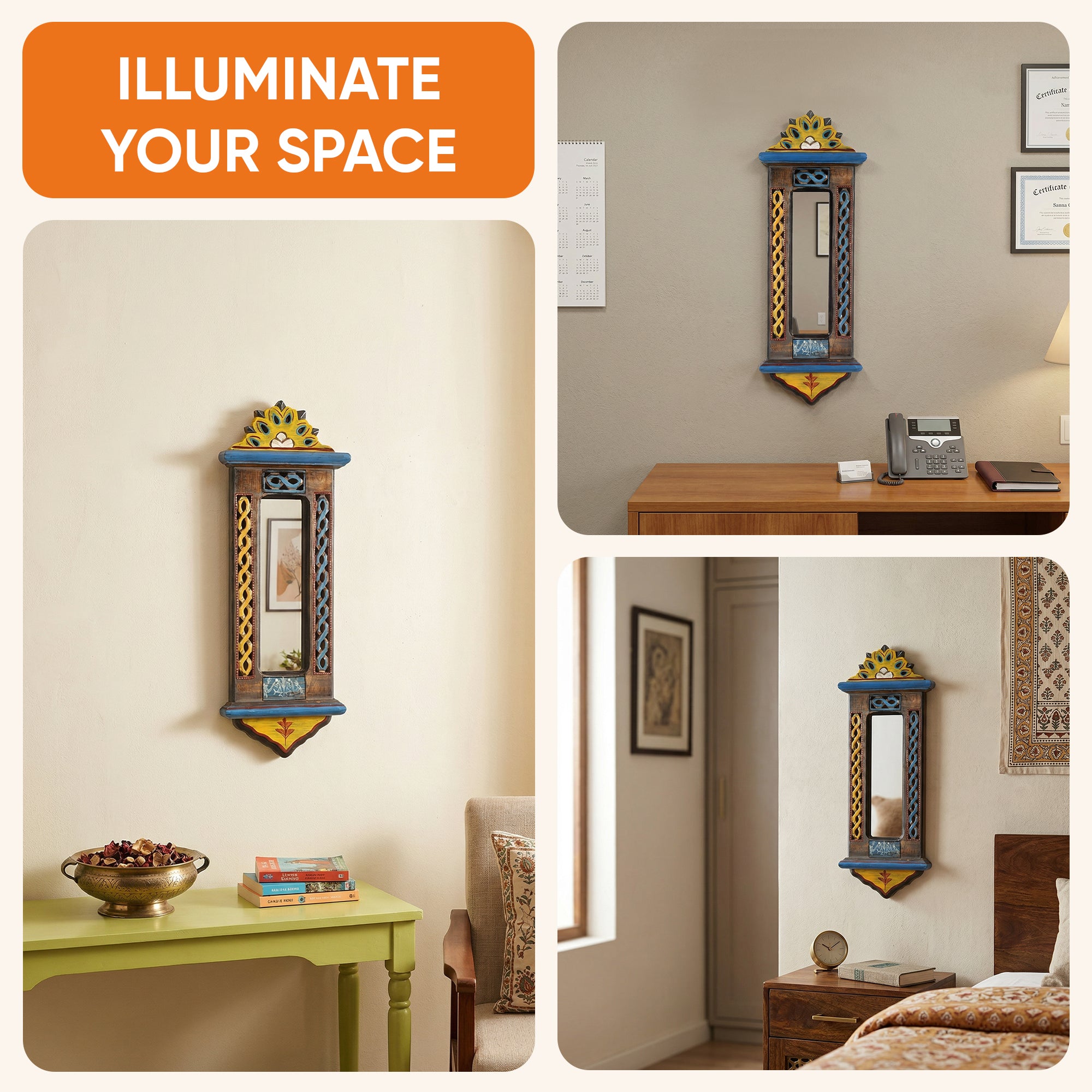 Handcrafted Jharokha Mirror Small (20x7")