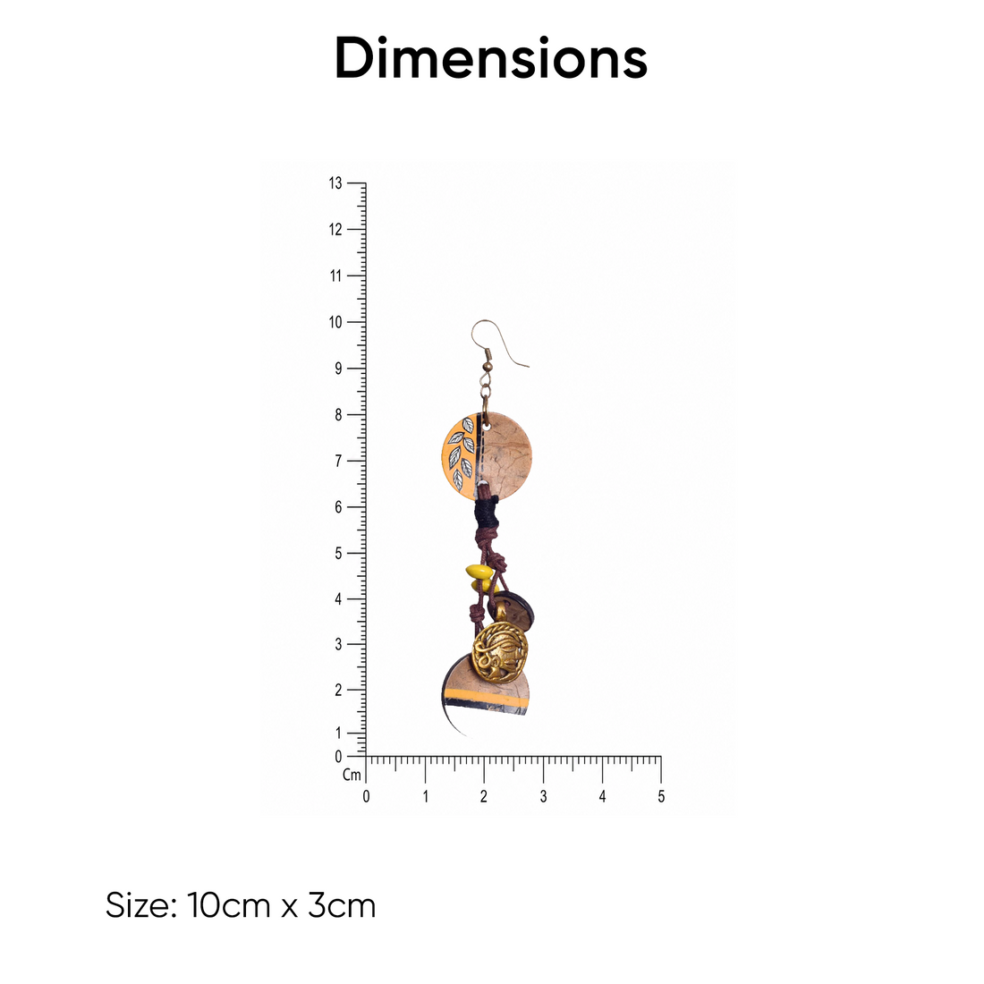 Boho Chic: Hanging Brass Wooden Earrings