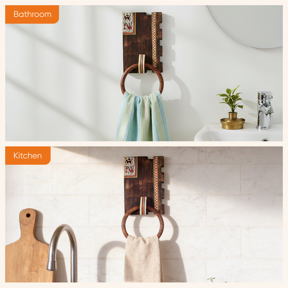 Warli Melody Towel Holder (4.5x2x10.5)