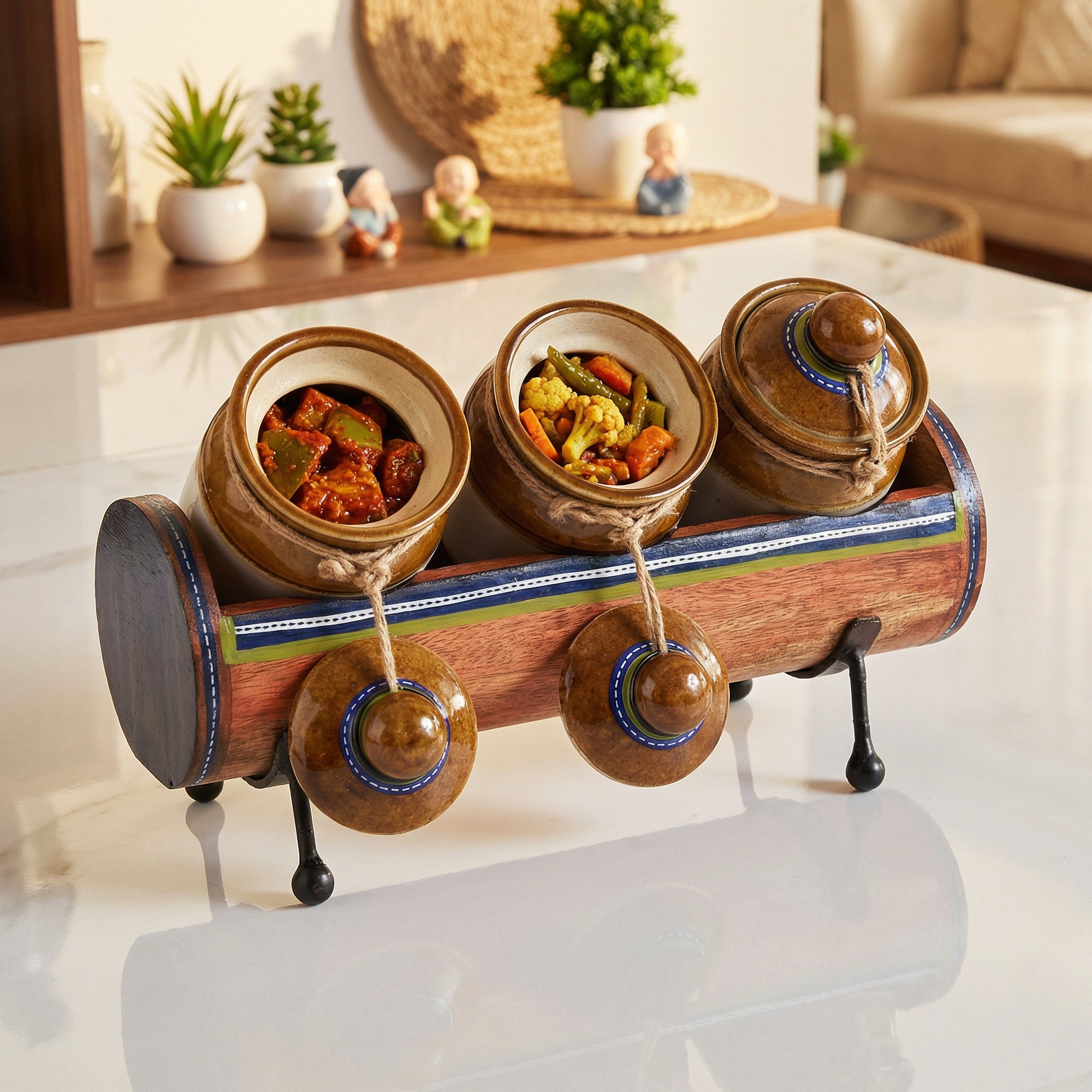 Chatore Barni Set with Stylish Tubular Stand