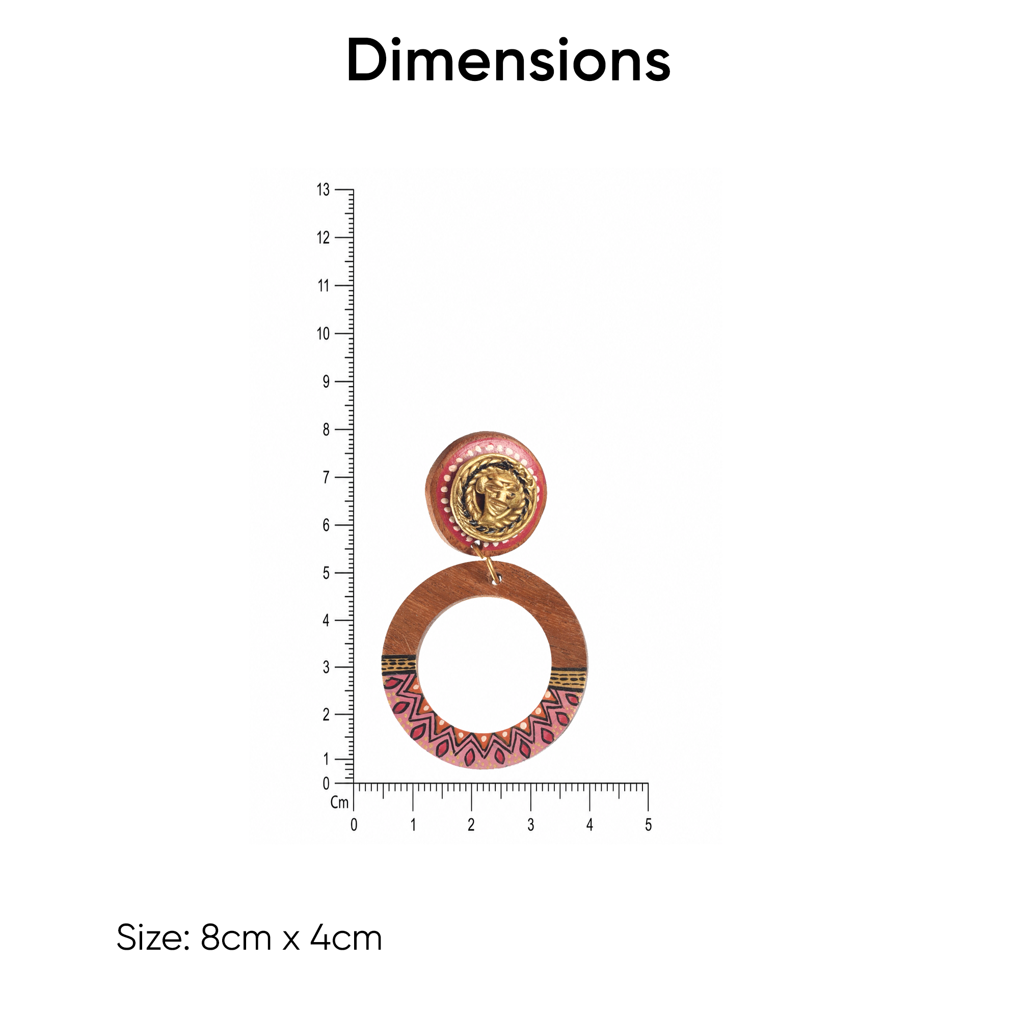 Life's Circle Handcrafted Earrings (Red)