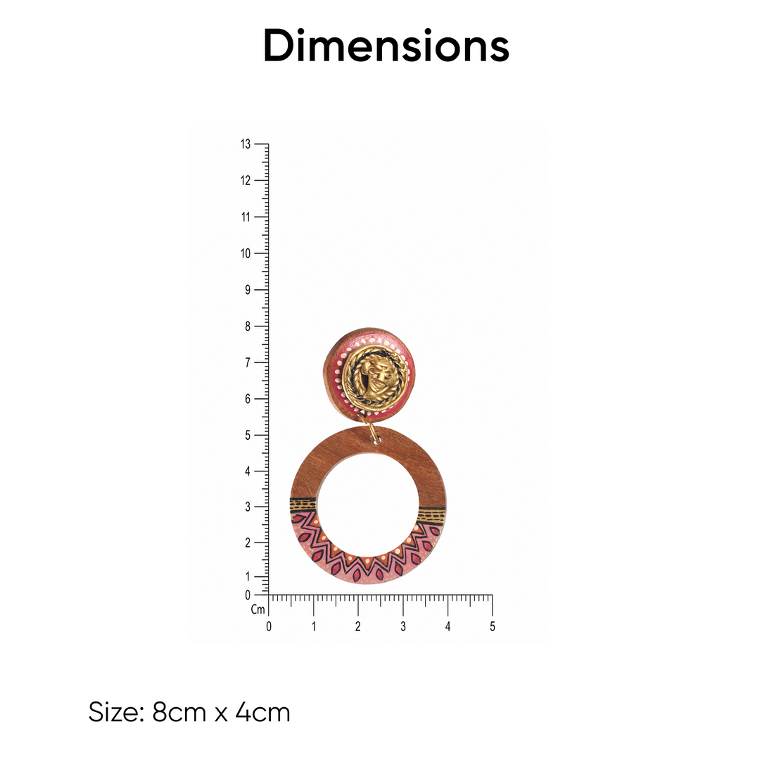Life's Circle Handcrafted Earrings (Red)