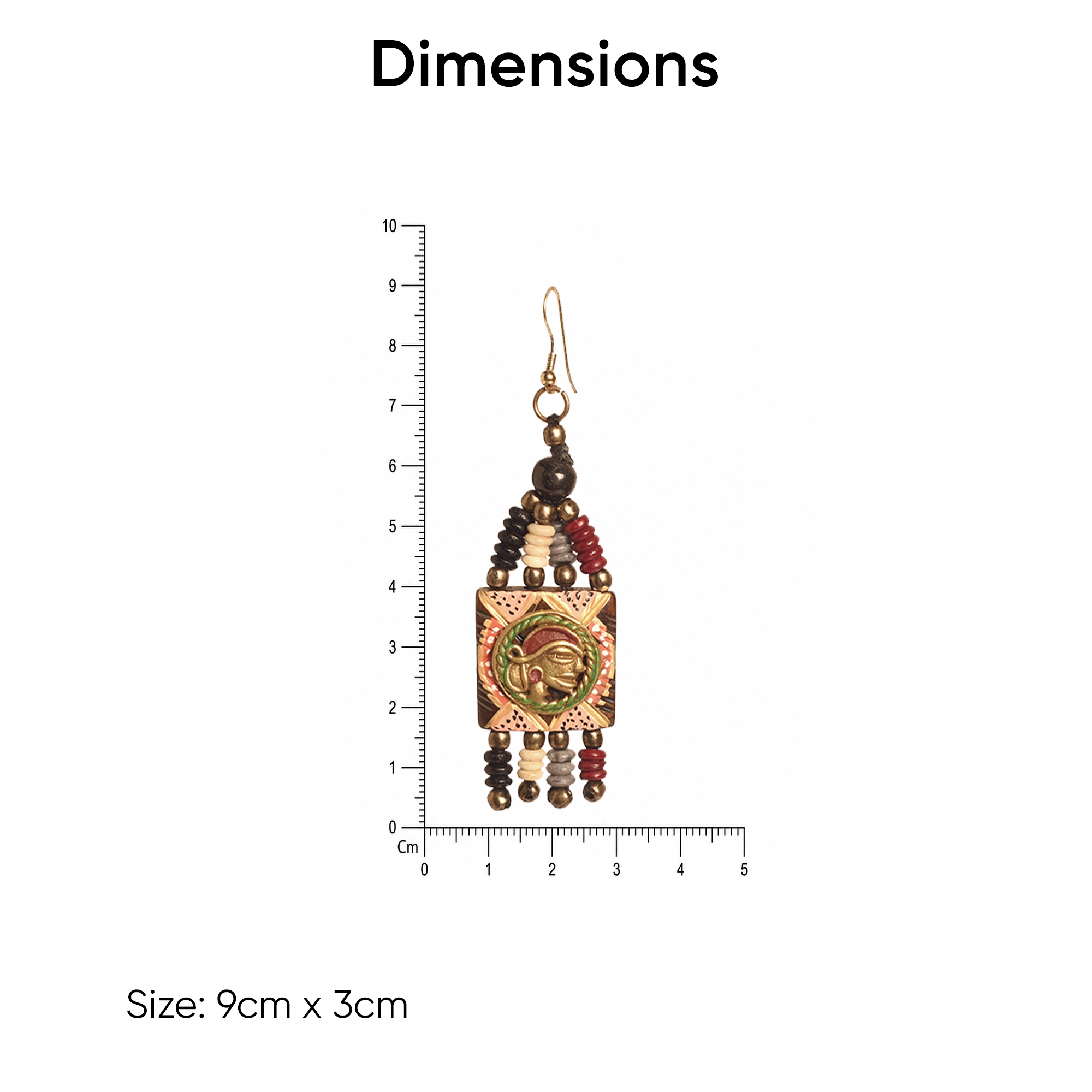 The Empress Handcrafted Tribal Dhokra Earrings in Multicolour
