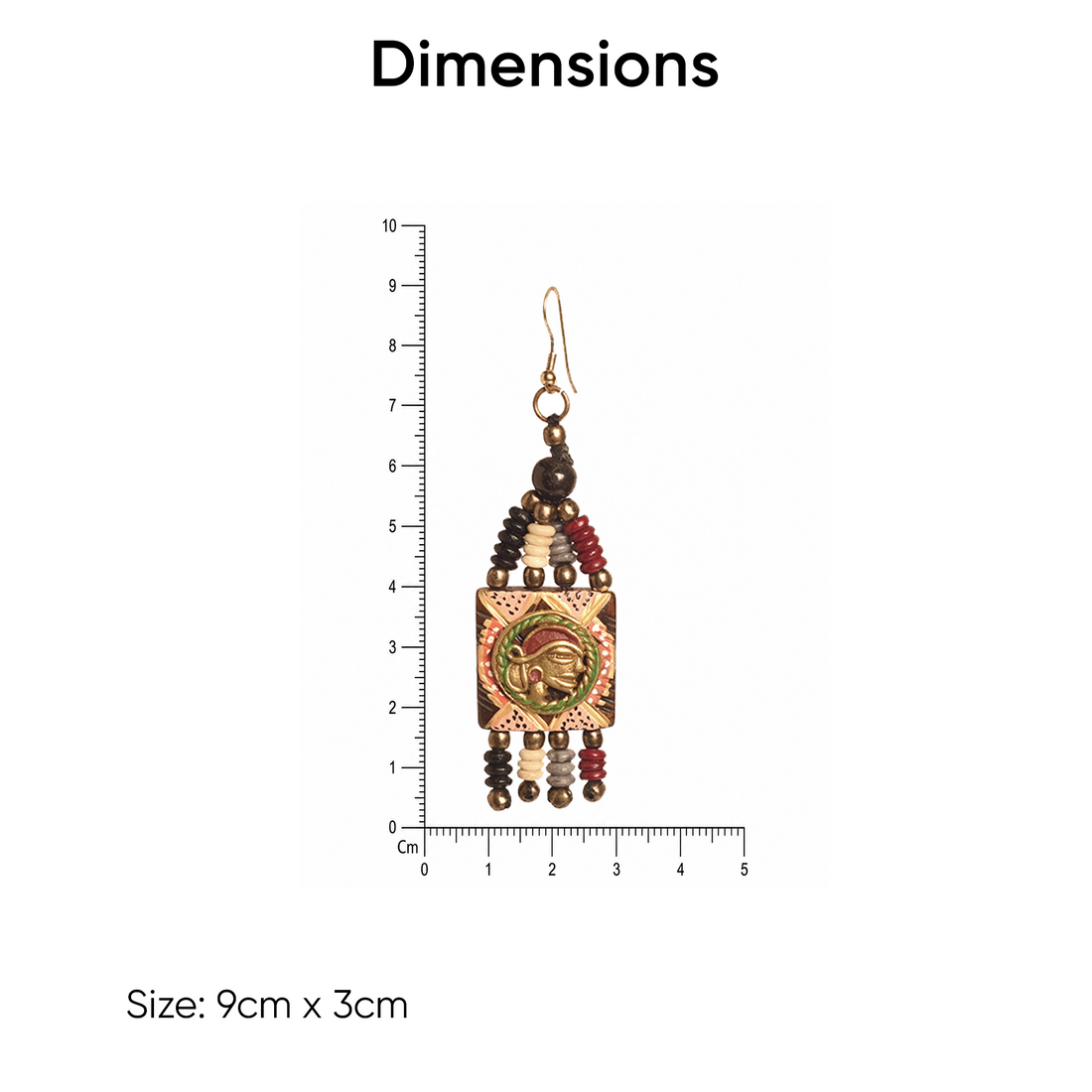 The Empress Handcrafted Tribal Dhokra Earrings in Multicolour