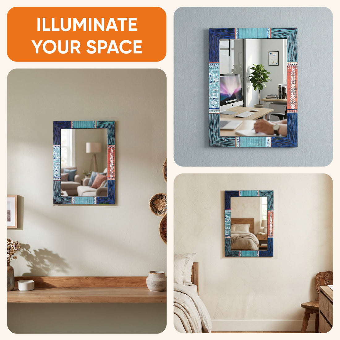 Cultural Reflections Wooden Mirror
