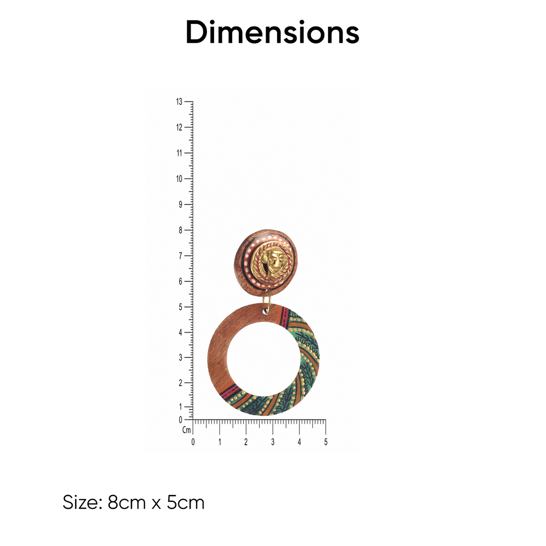 Life's Circle Handcrafted Earrings (Green)
