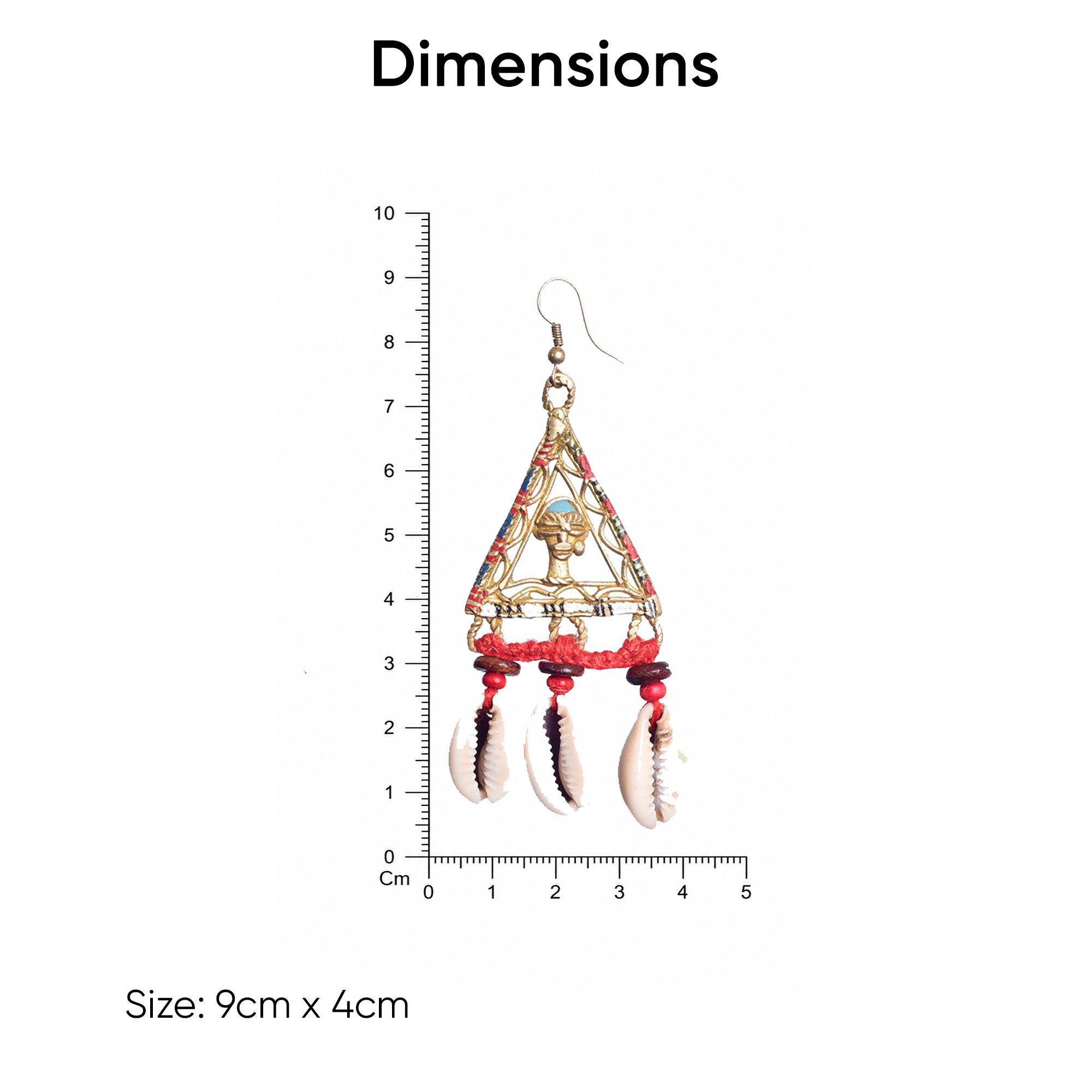 Geometric Elegance: Triangular Brass Conch Earrings