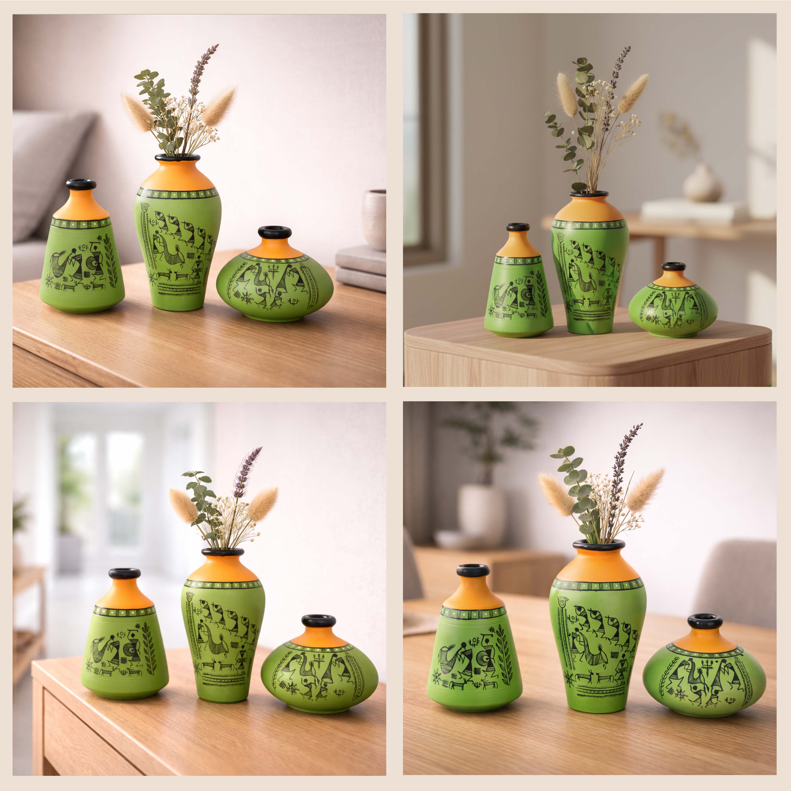 Savana Terracotta Vases Set of 3