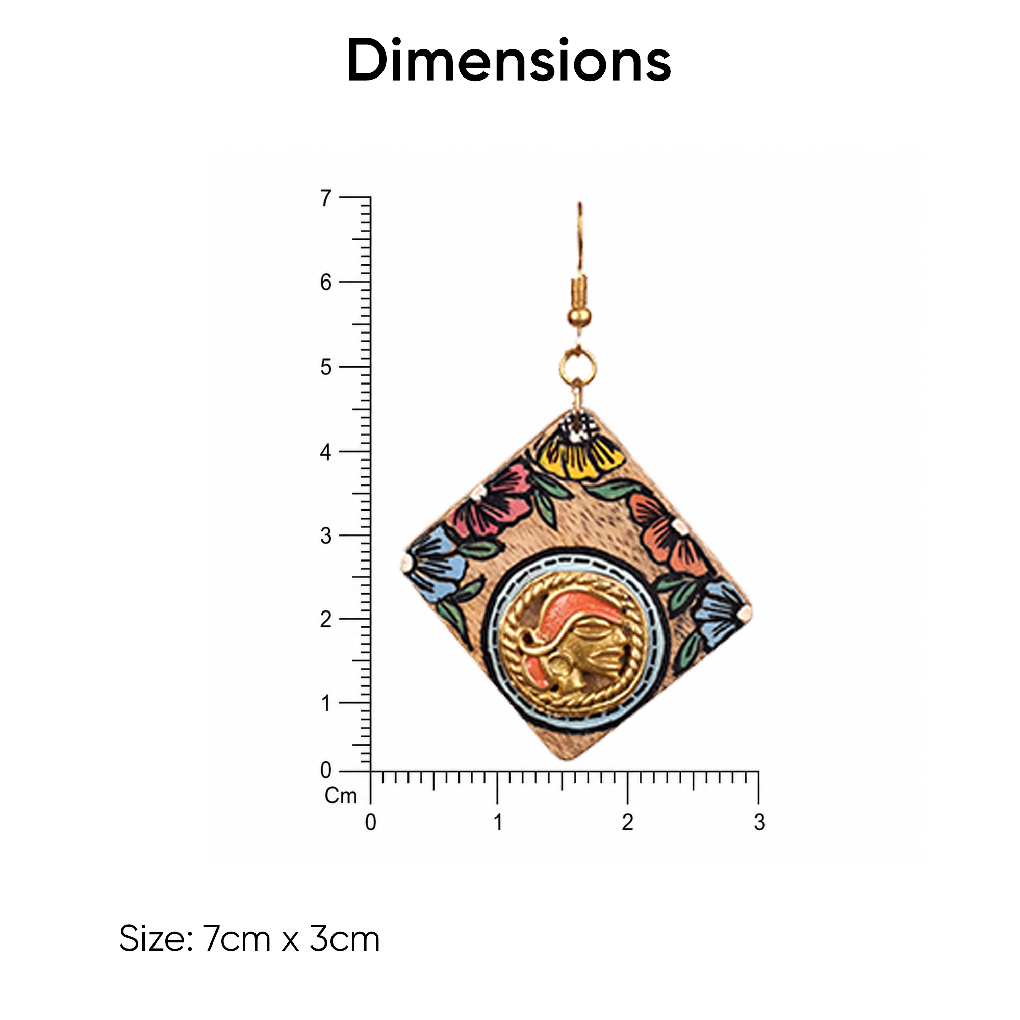 Butterfly-VII' Handcrafted Tribal Wooden Earrings