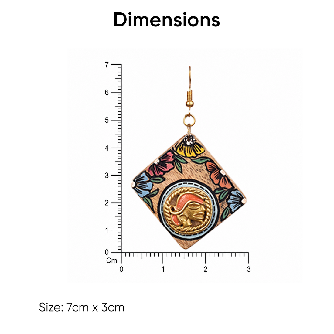 Butterfly-VII' Handcrafted Tribal Wooden Earrings