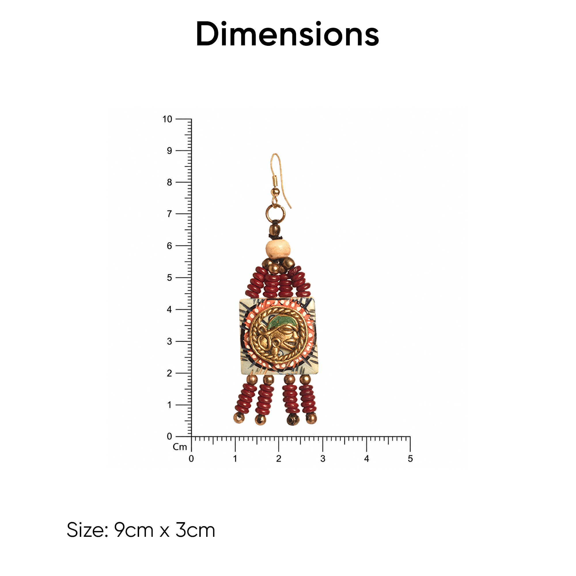 The Empress Handcrafted Tribal Dhokra Earrings in Turquoise