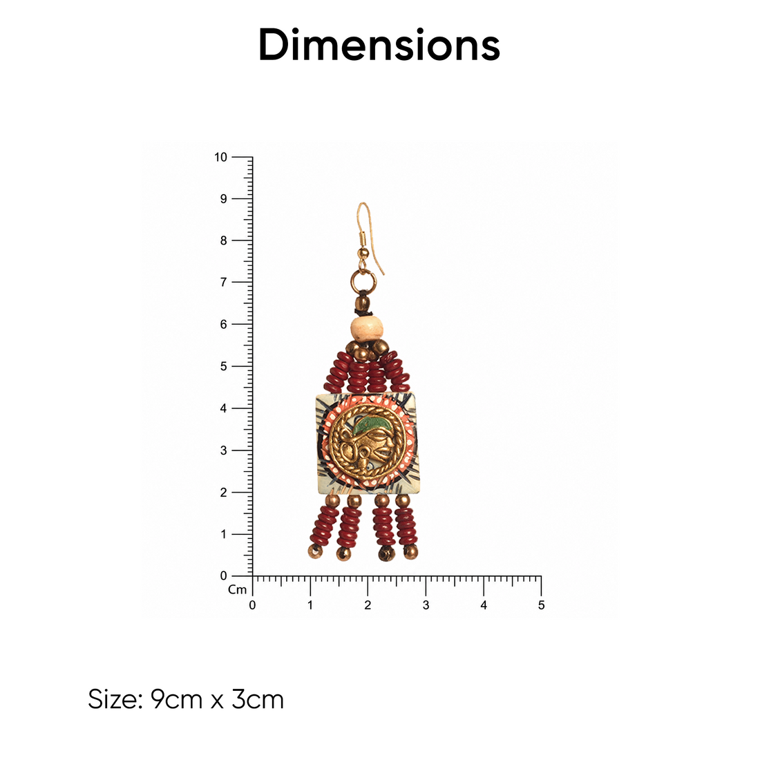 The Empress Handcrafted Tribal Dhokra Earrings in Turquoise