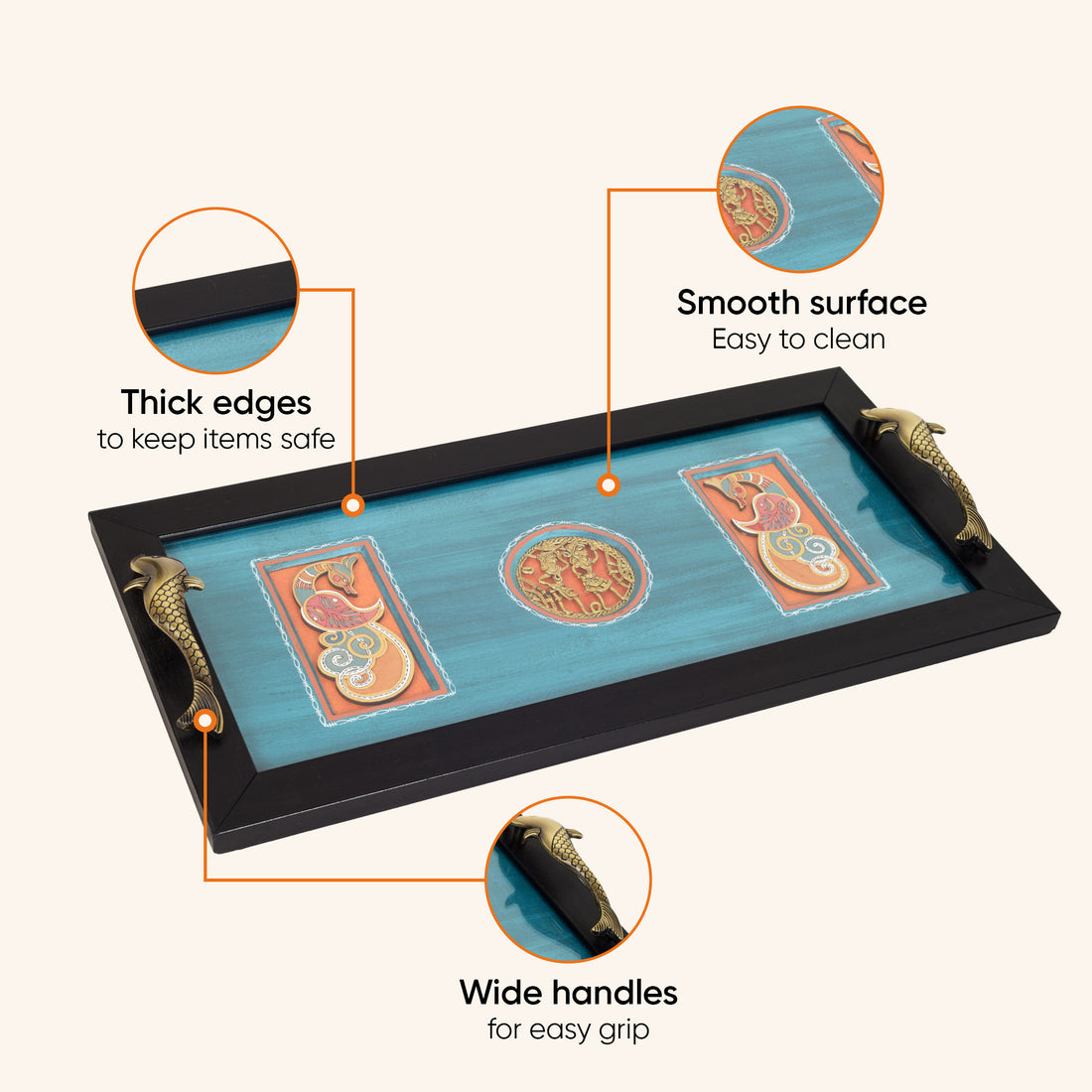 Peacock Elegance Tray