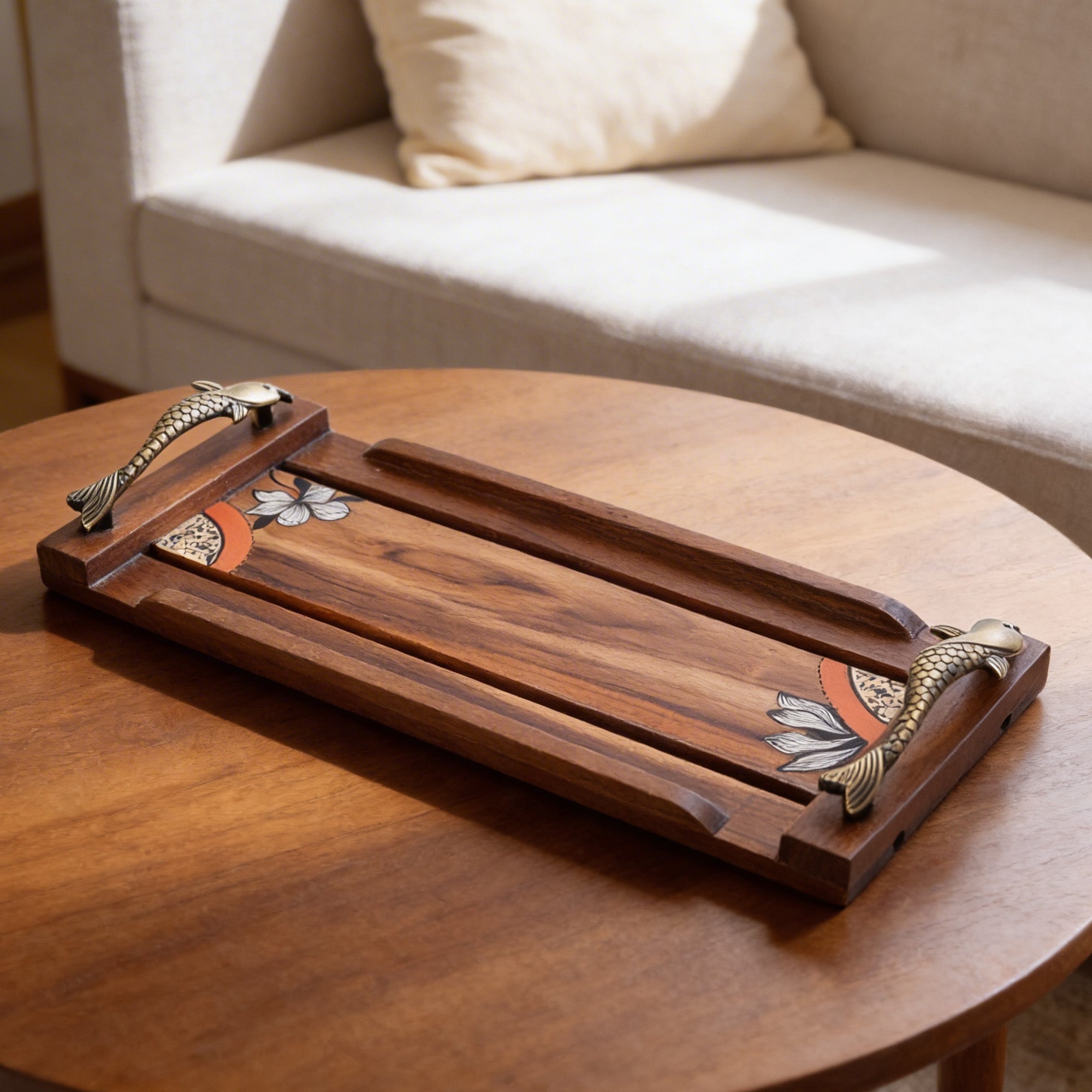 Flora Handcrafted Serving Tray  (15x6x2)