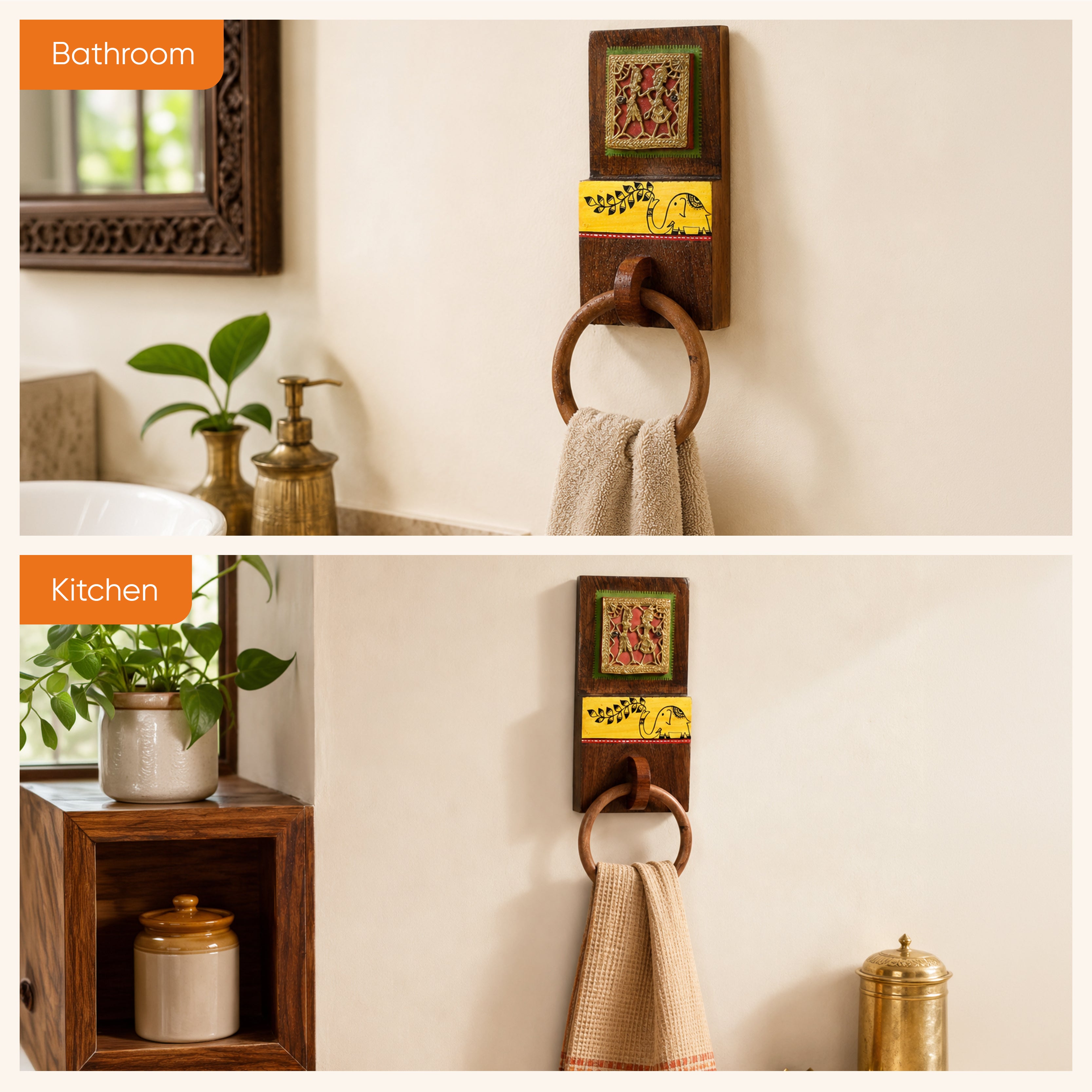 Yellow Elephant Towel Hanger (4x2.2x11)
