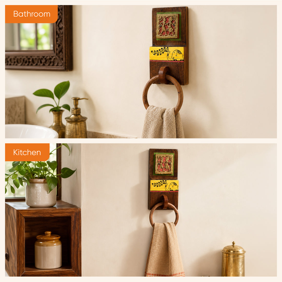 Yellow Elephant Towel Hanger (4x2.2x11)