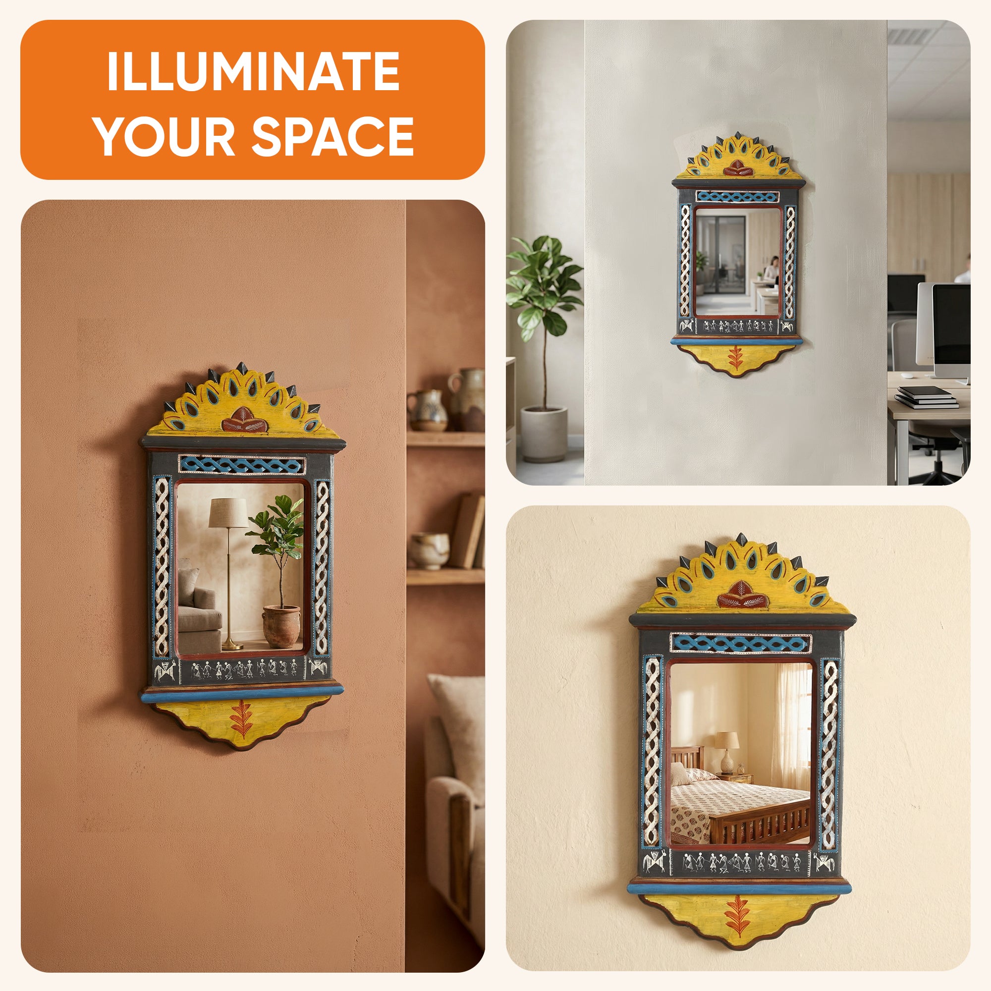 Handcrafted Jharokha Mirror Large (12x22")