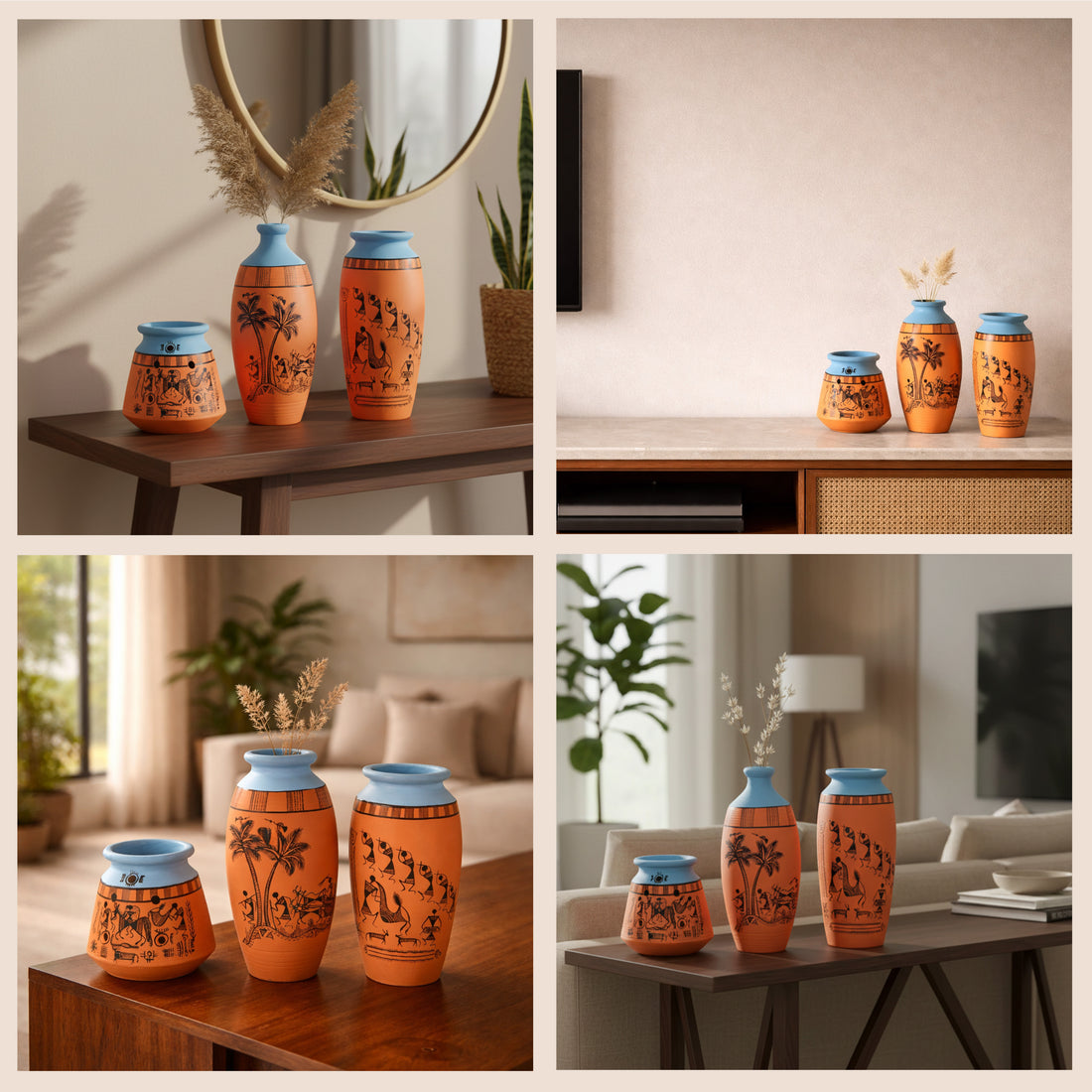 Desert Safari Terracotta Vase (Set of 3)