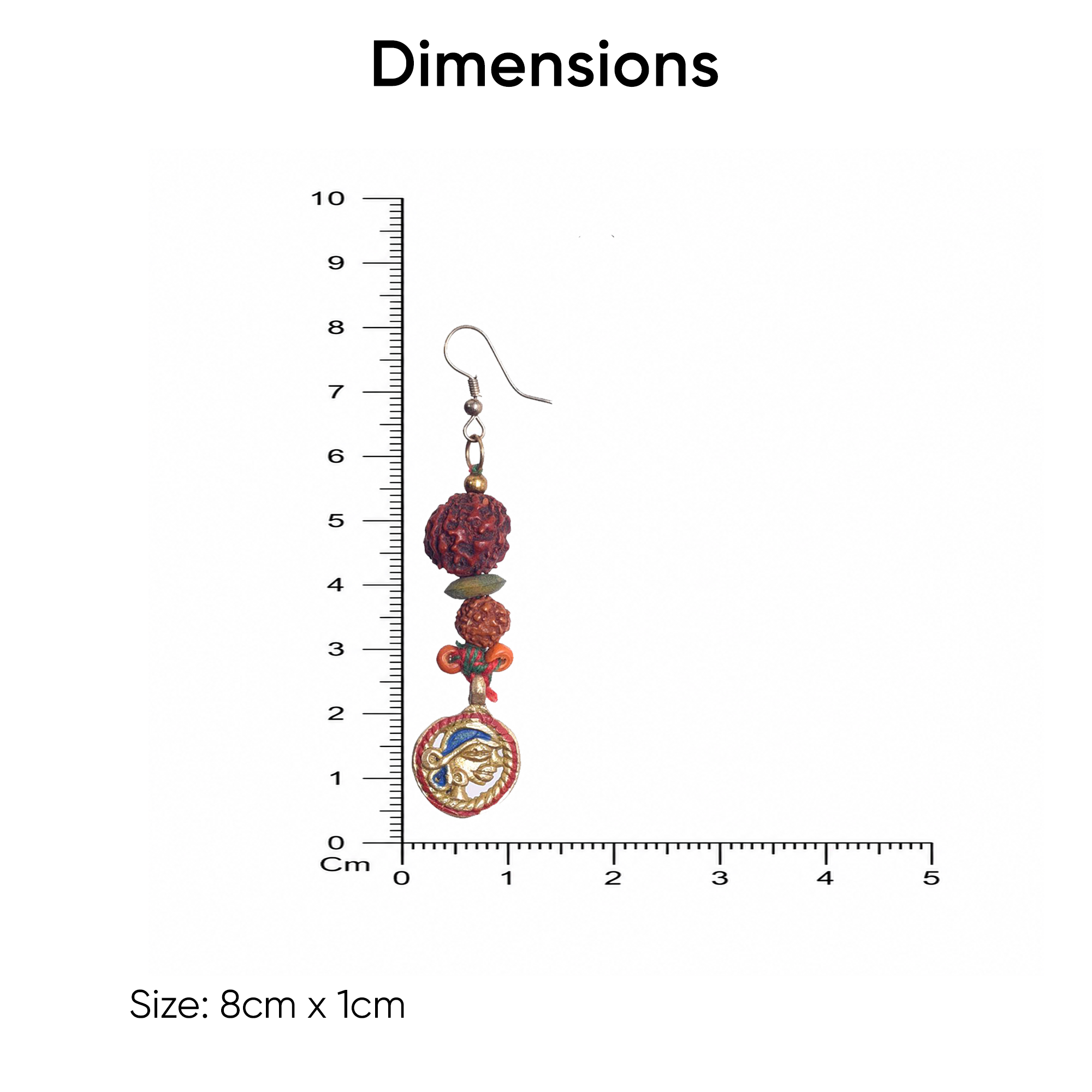 Divine Fusion: Handcrafted Wooden & Rudraksha Earrings