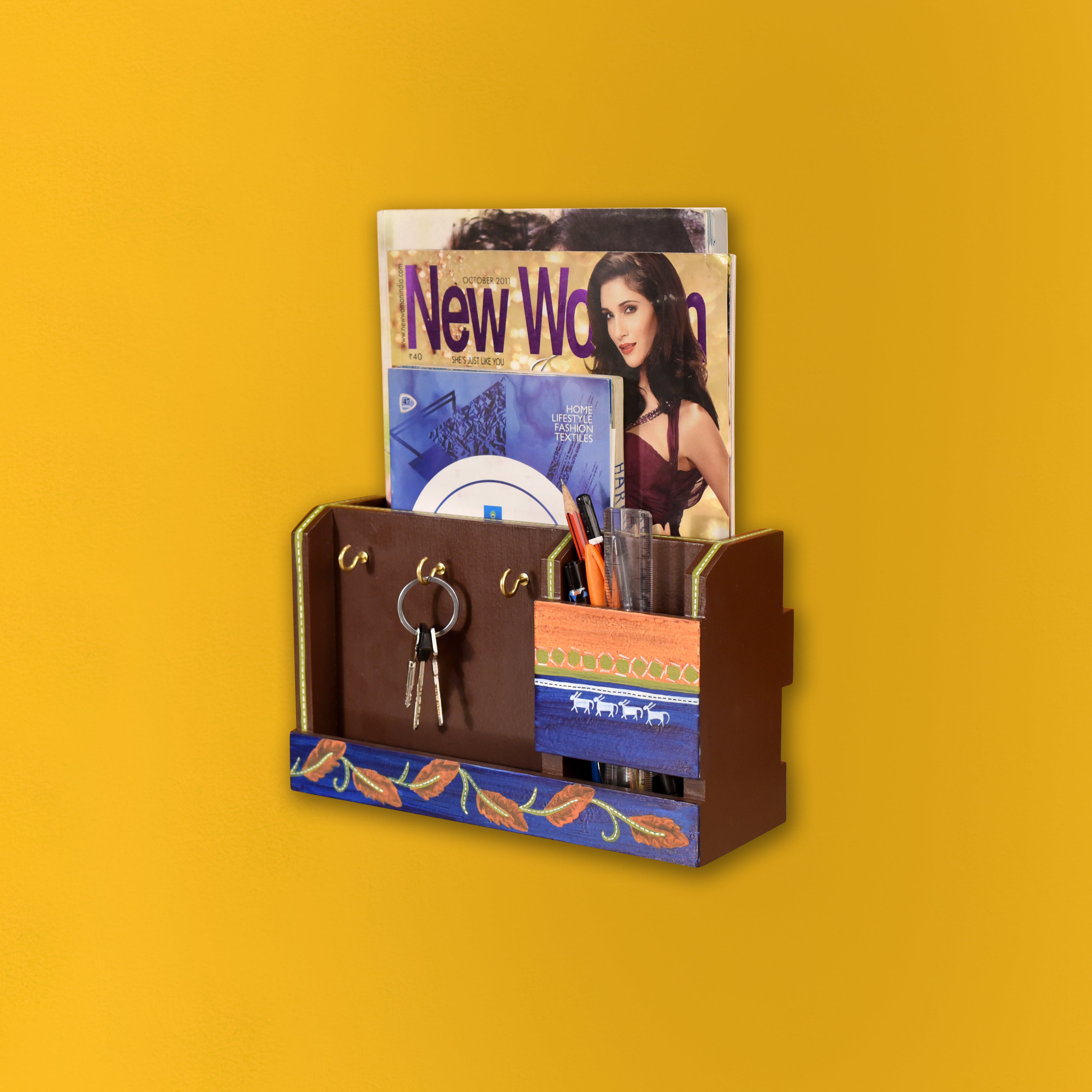 Autumn Leaf Key Hanger & Magazine Stand