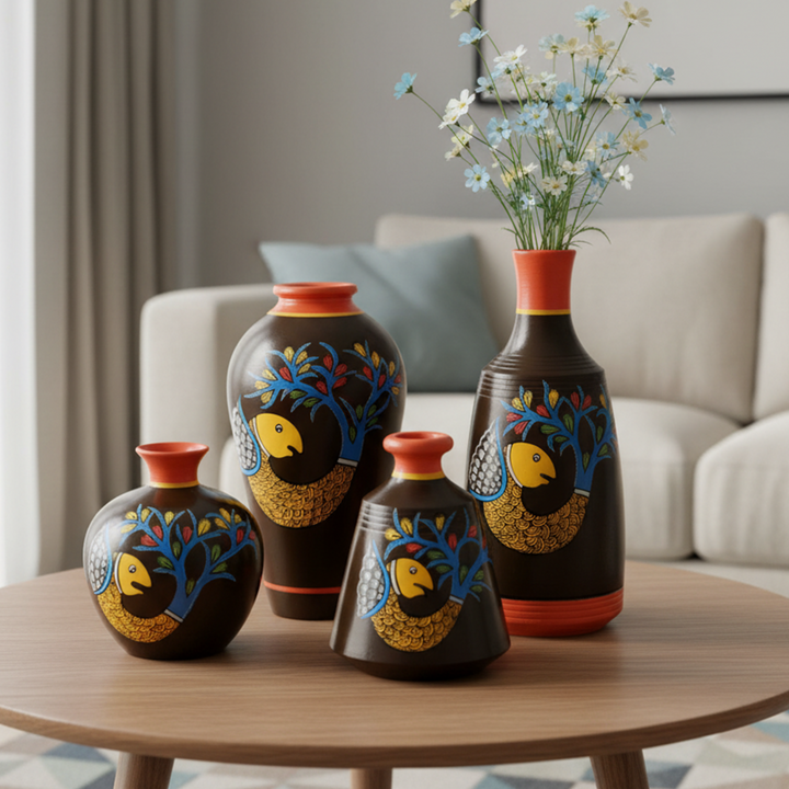 Something's Fishy Terracotta Vase Set of 4