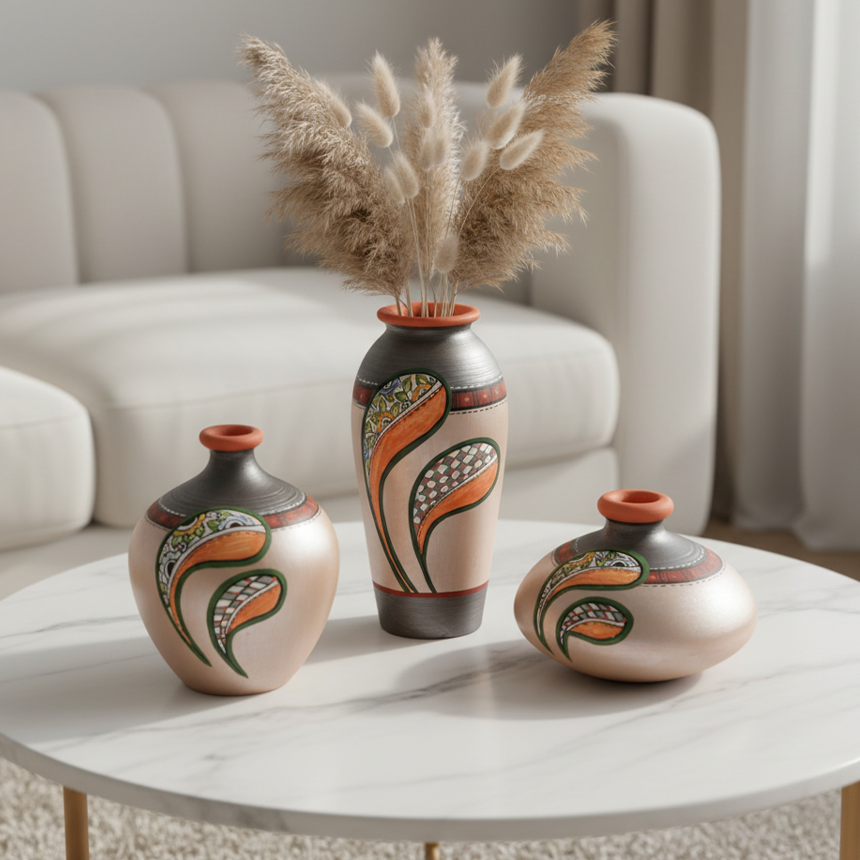 Silver Bloom Vase Set of 3 (6x3/3x4.5/4.6x3.6 Dia)