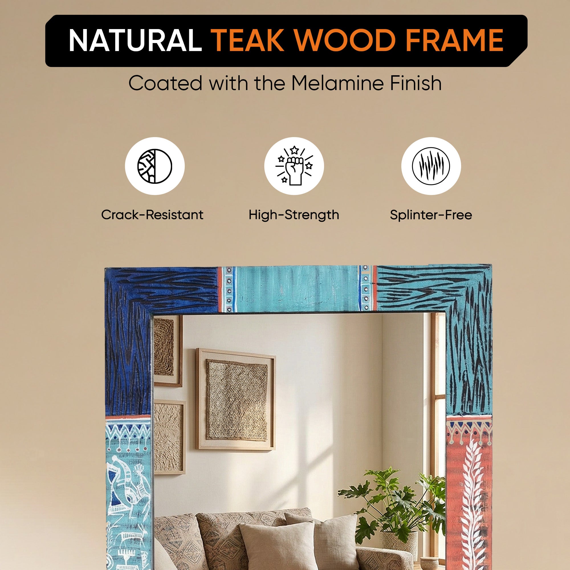 Cultural Reflections Wooden Mirror