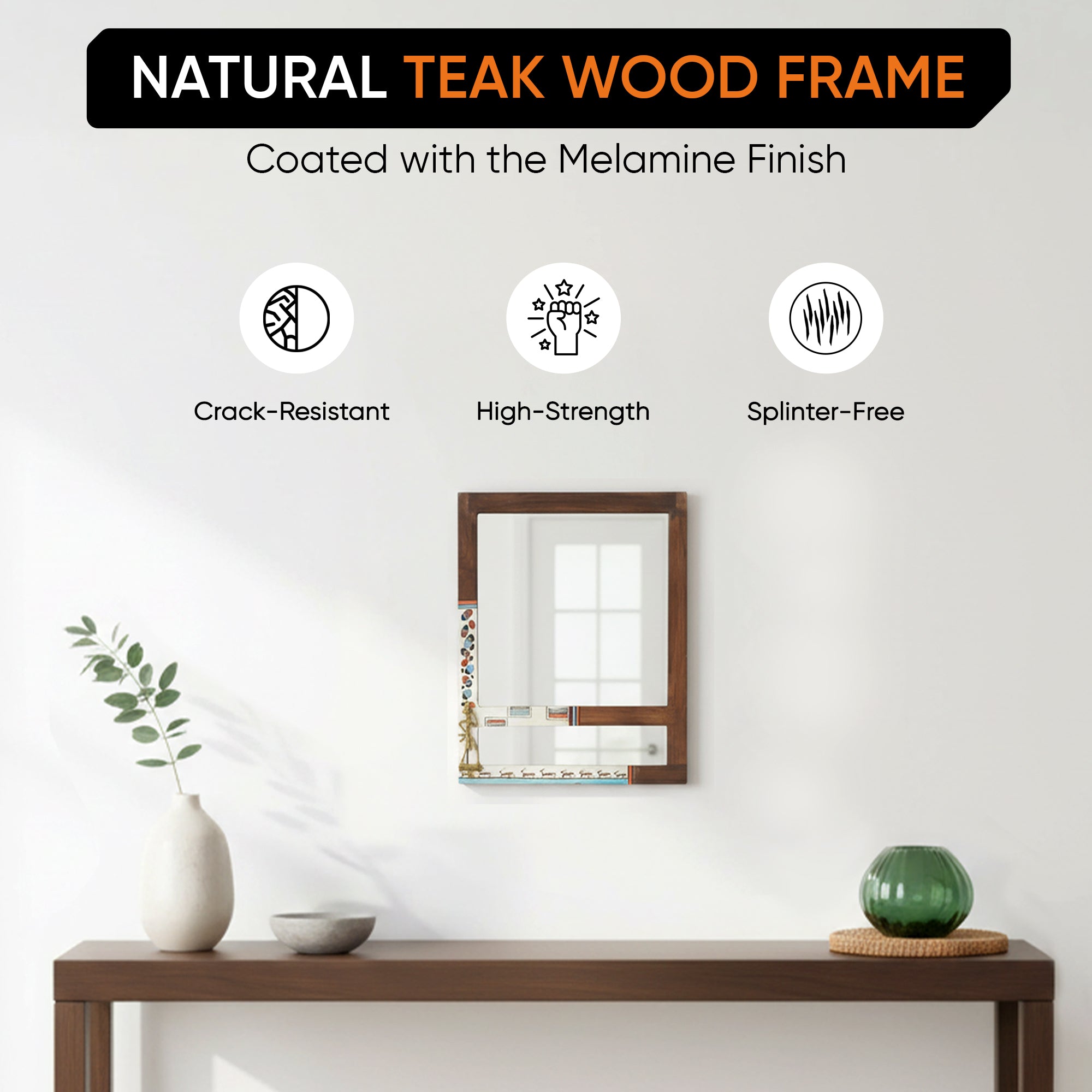 Reflective Spendor Teakwood Mirror