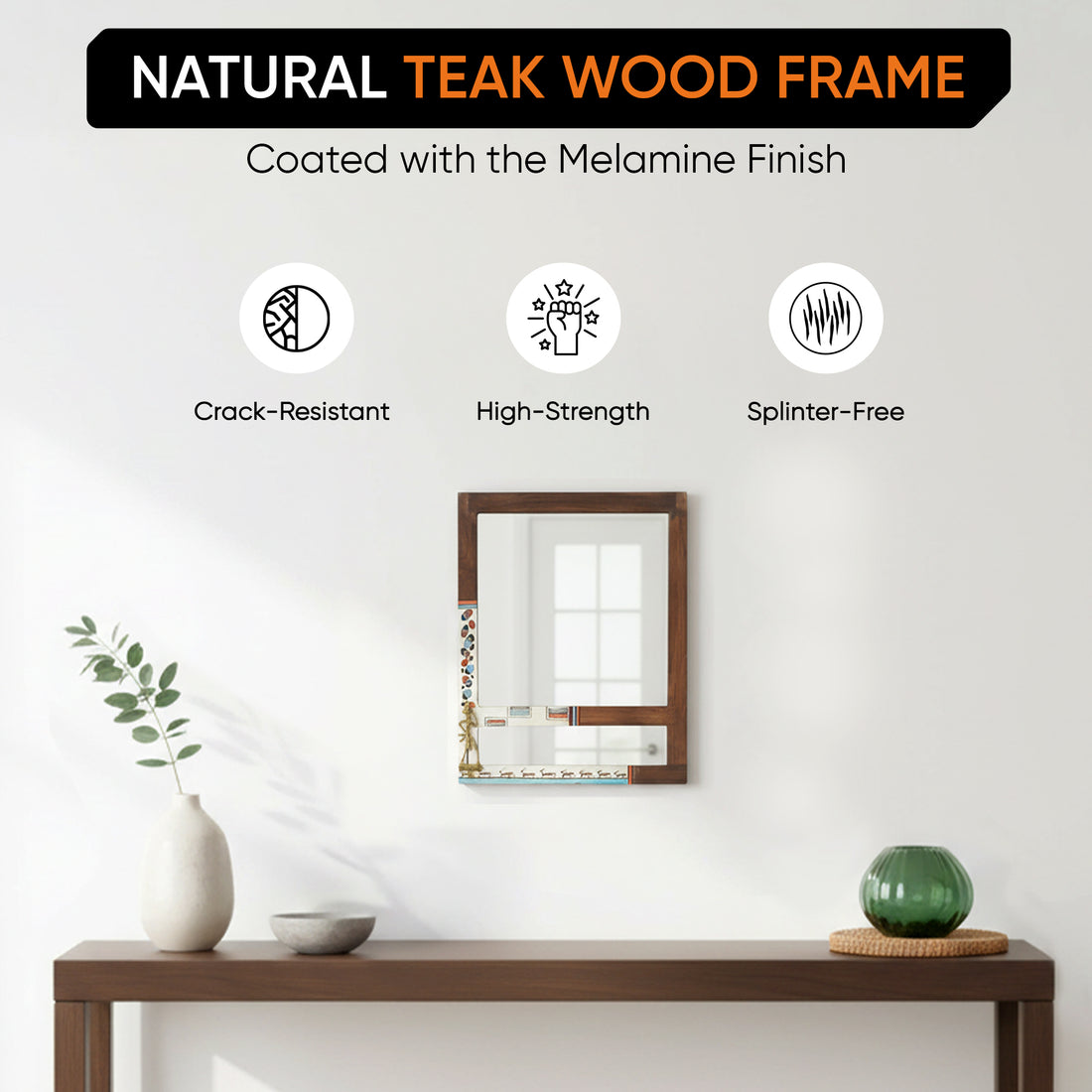 Reflective Spendor Teakwood Mirror