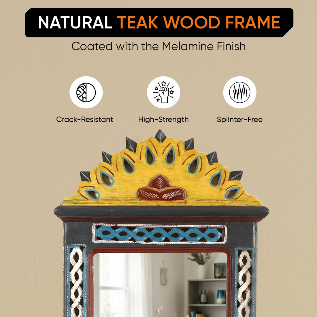Handcrafted Jharokha Mirror Large (12x22")