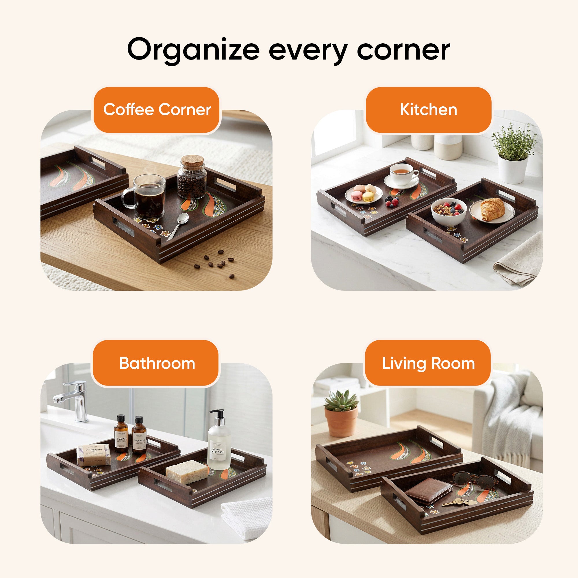 Blooming Leaves Serving Trays S02