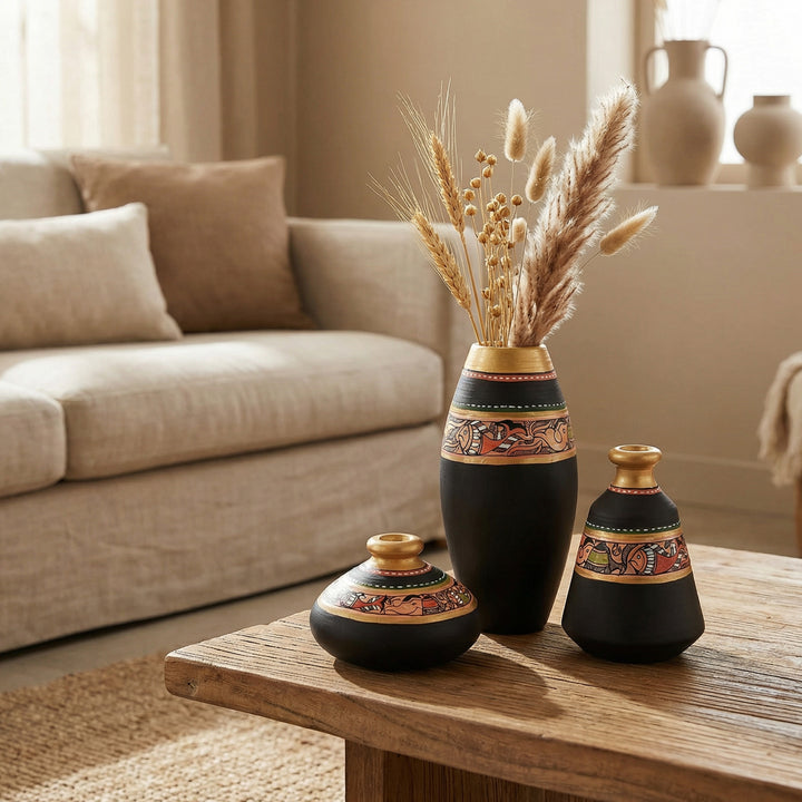 Midnight Terracotta vases (Set of 3)  6/5/3